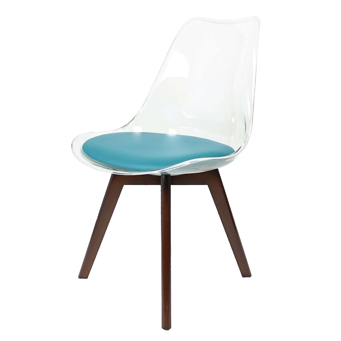 Fusion Living Soho Clear Plastic Dining Chair with Squared Legs
