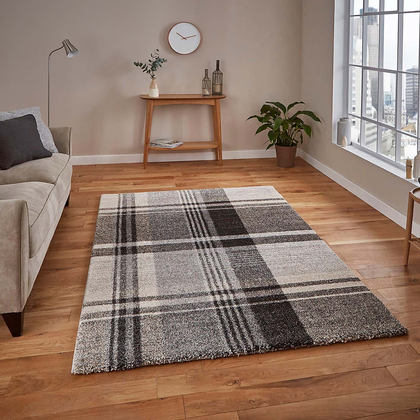 Beige and Black Elegant 4892 Rug