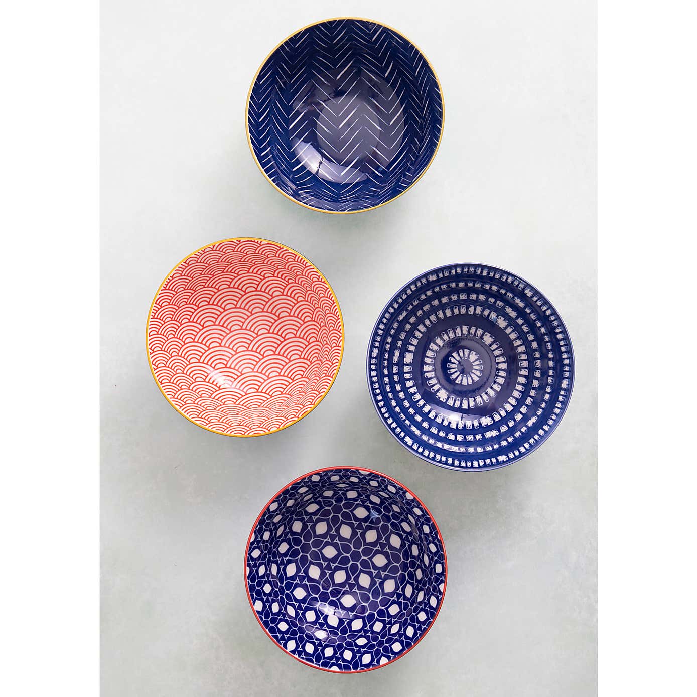 Kitchencraft Set of 4 Blue Ceramic Serving Bowls