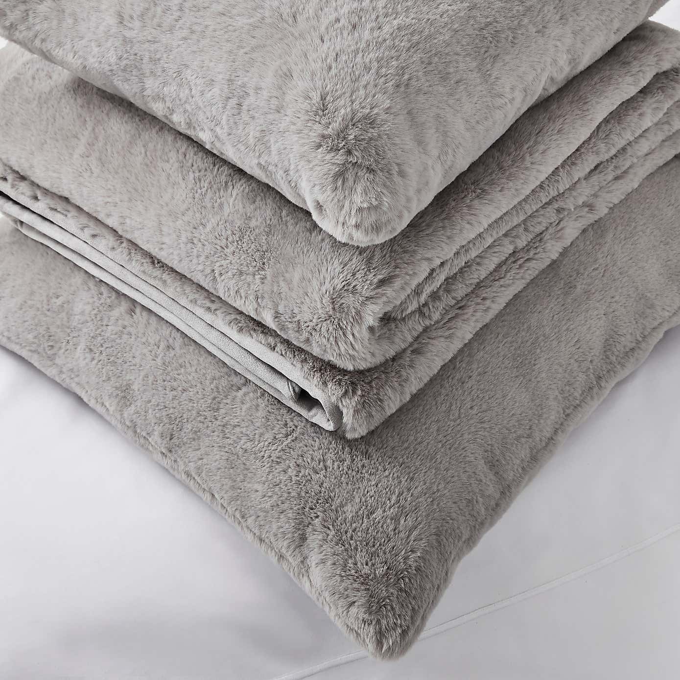 Dorma Purity Faux Fur Grey Continental Cushion