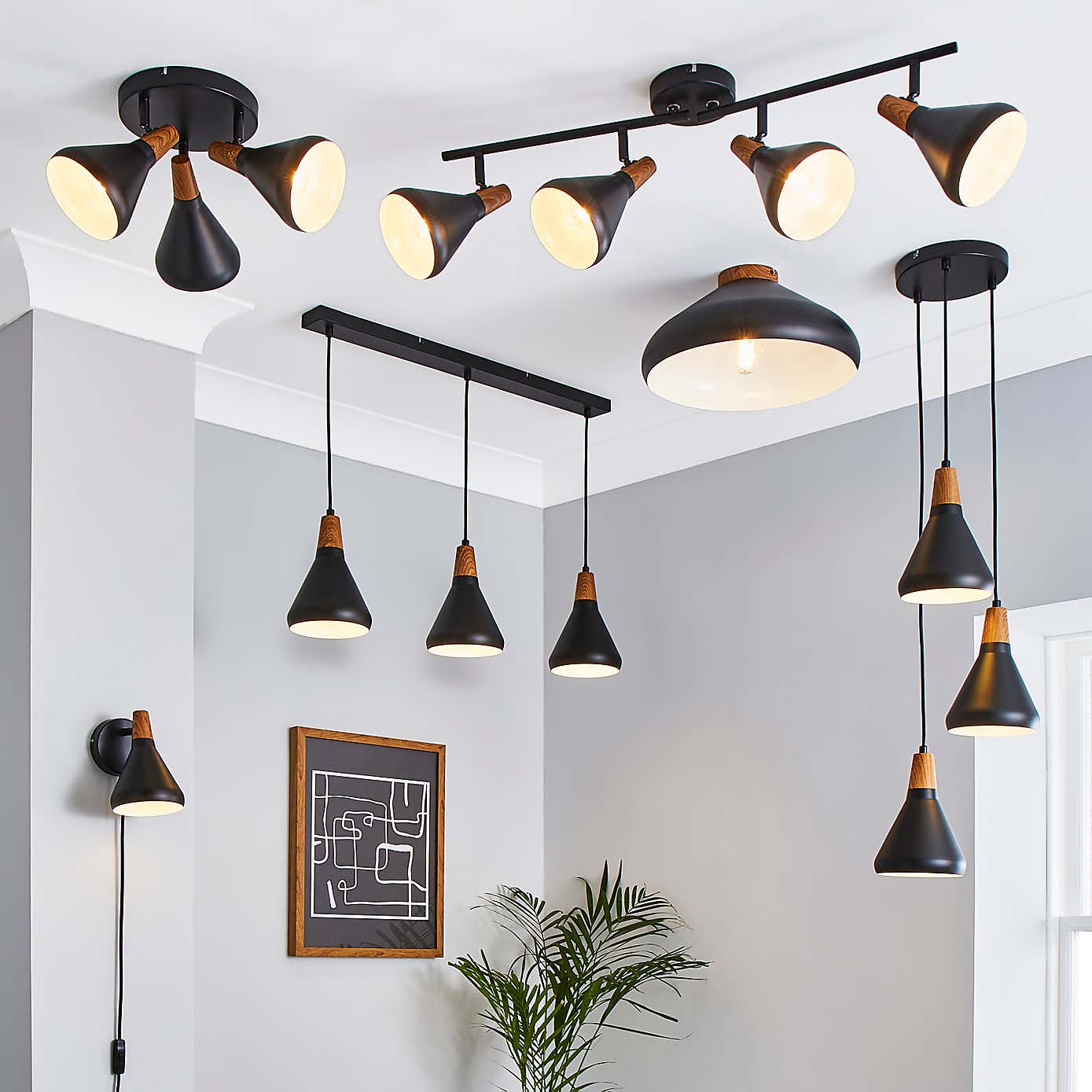 Elements Wolston 3 Light Diner Ceiling Fitting