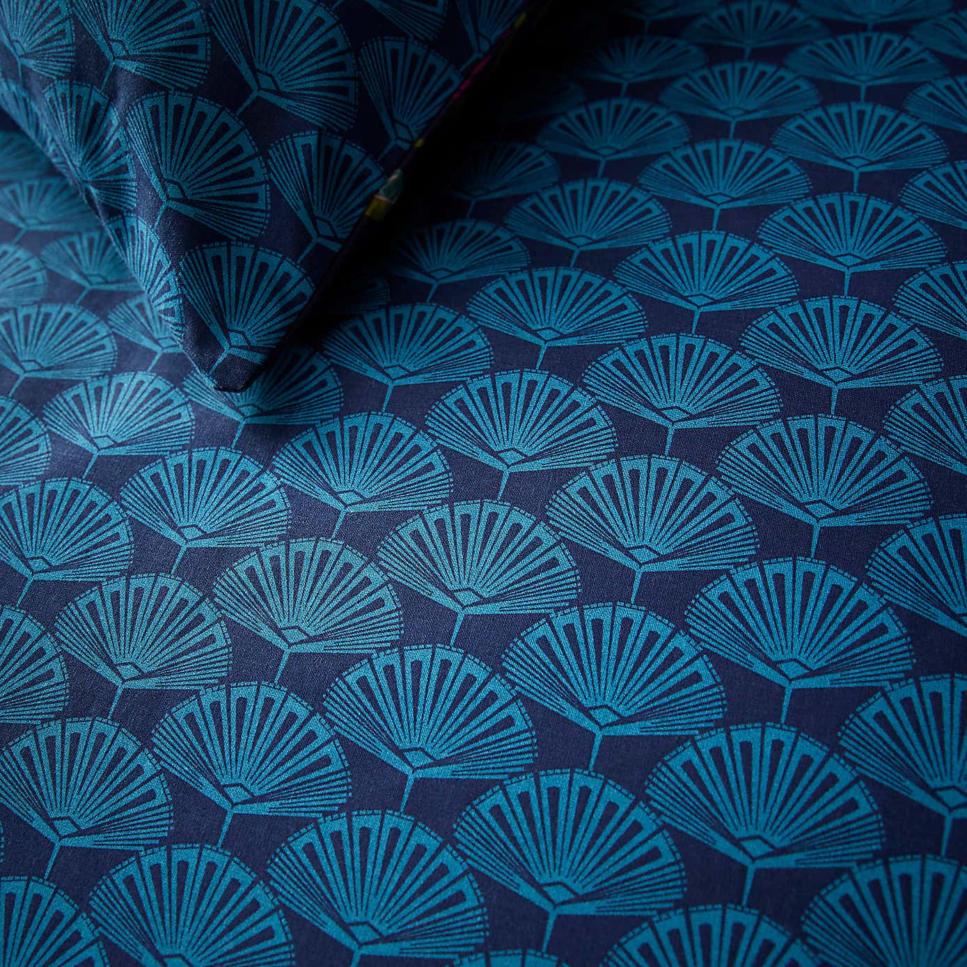 Lucille Navy Duvet Cover and Pillowcase Set