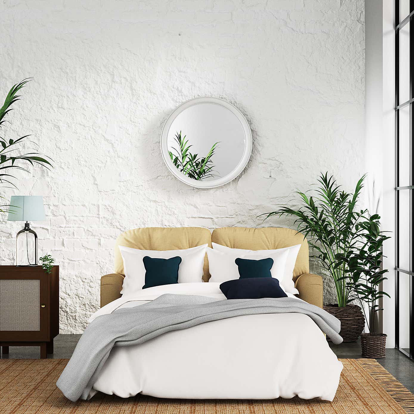 Martha Slub Faux Linen 2 Seater Double Sofa Bed