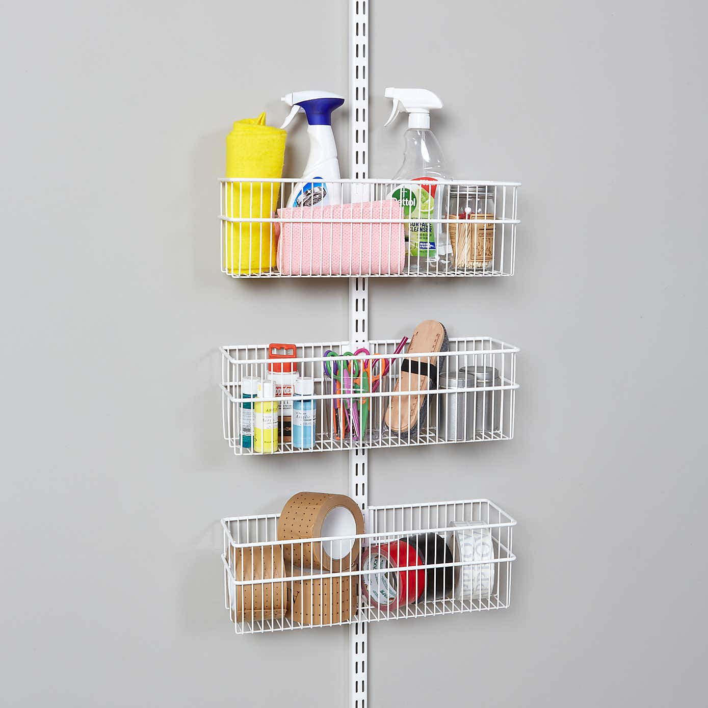 Elfa Wall Mounted 3 Basket Solution