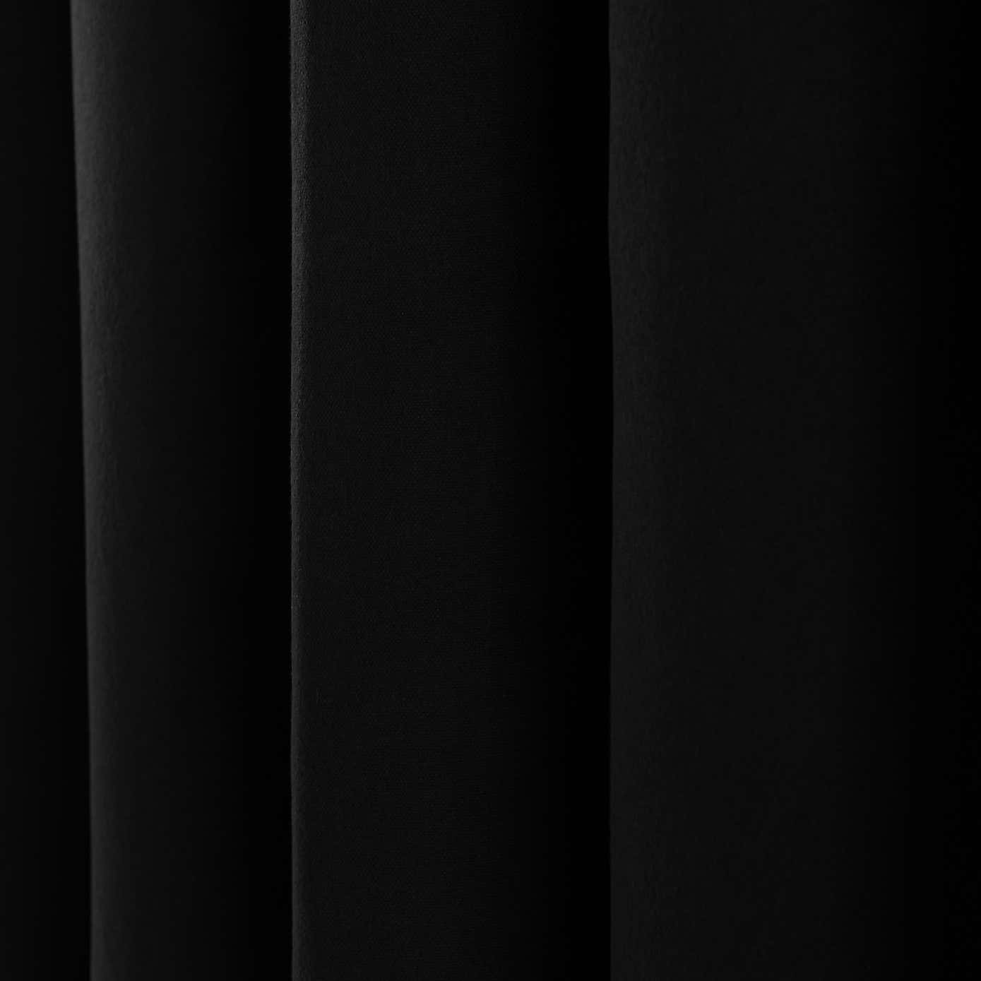 Luna Brushed Blackout Pencil Pleat Curtains