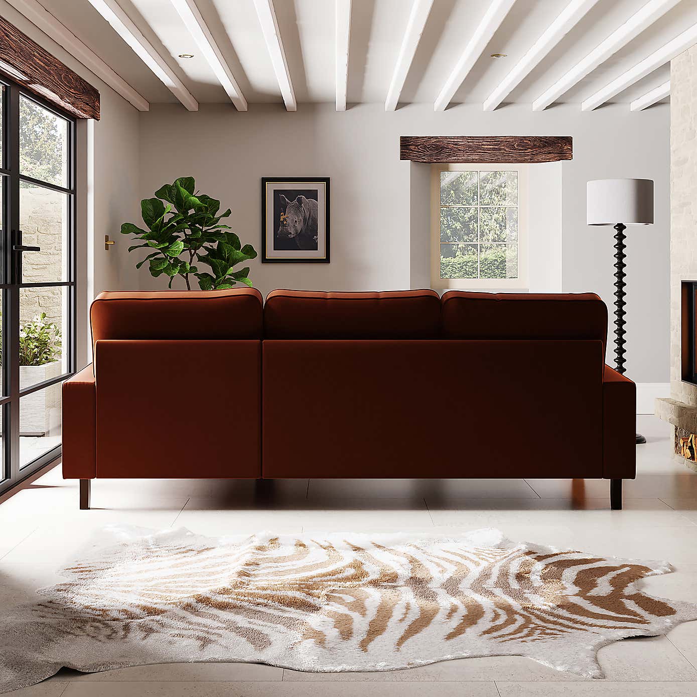 Beatrice Velvet Left Hand Corner Sofa