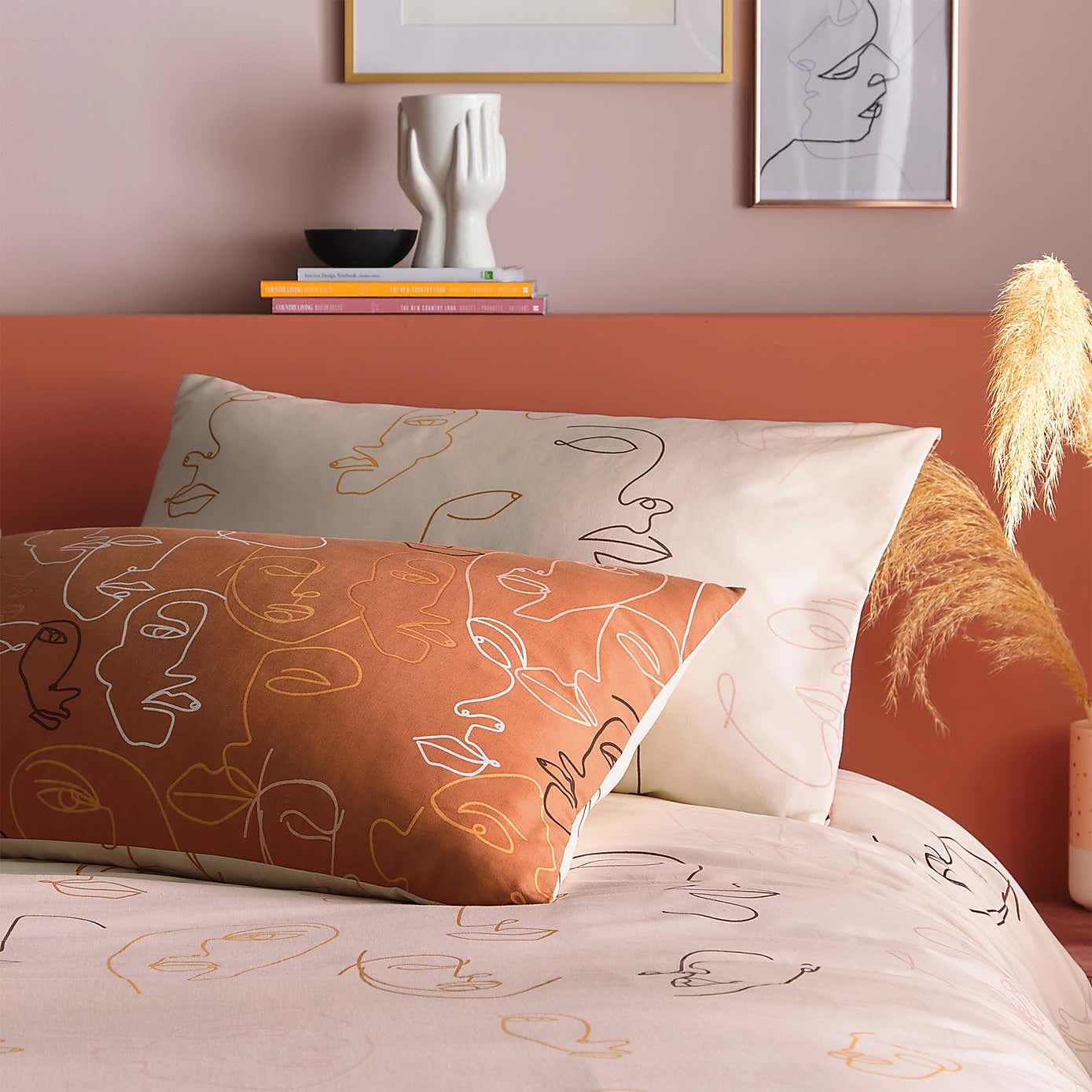 Kindred Apricot Reversible Duvet Cover and Pillowcase Set