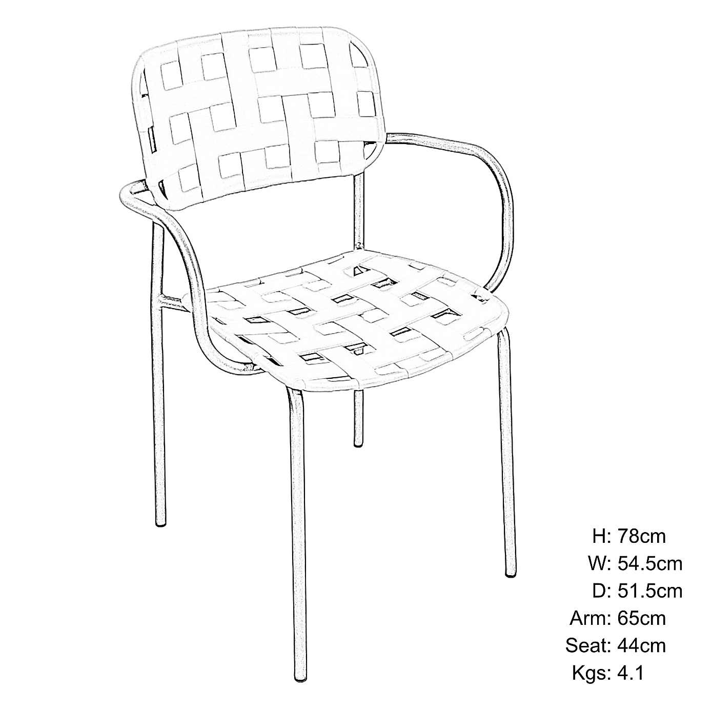 Summer Terrace Torrington Square Patio Table with 4 Karin Chairs