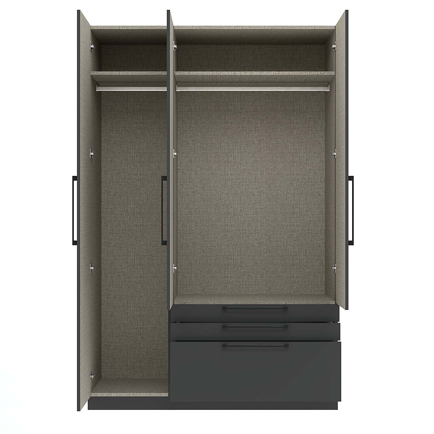 Foster Triple 3 Drawer Wardrobe
