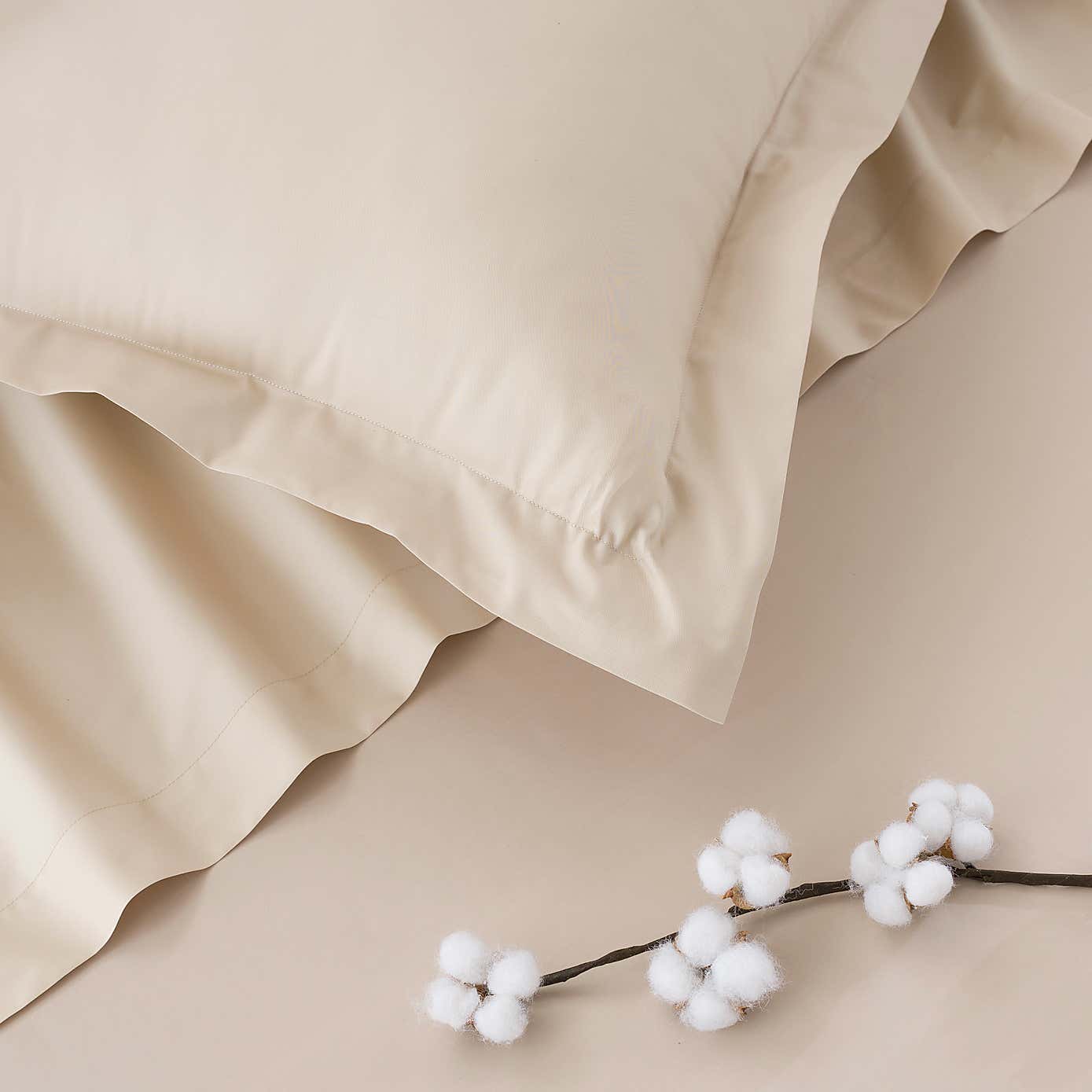 Dorma 300 Thread Count 100% Cotton Sateen Plain V-Shaped Pillowcase
