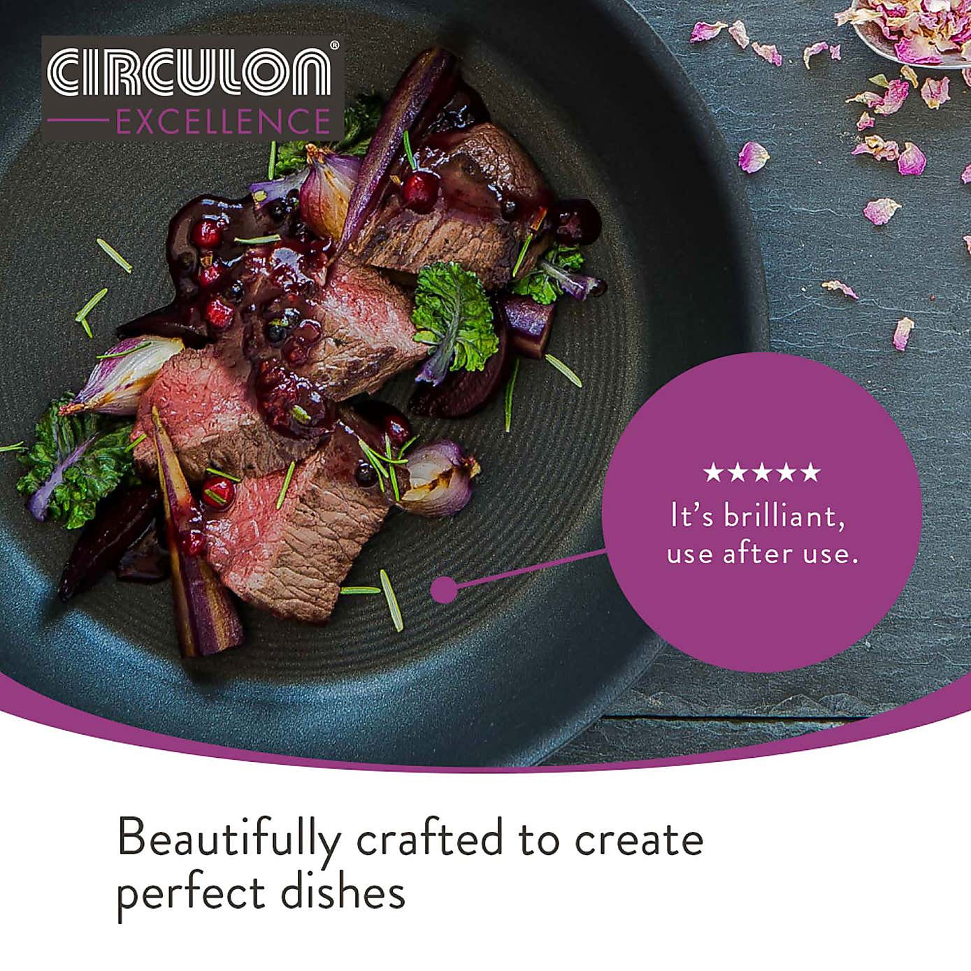 Circulon Excellence Non-Stick Hard Anodised Aluminium Induction 4 Piece Pan Set