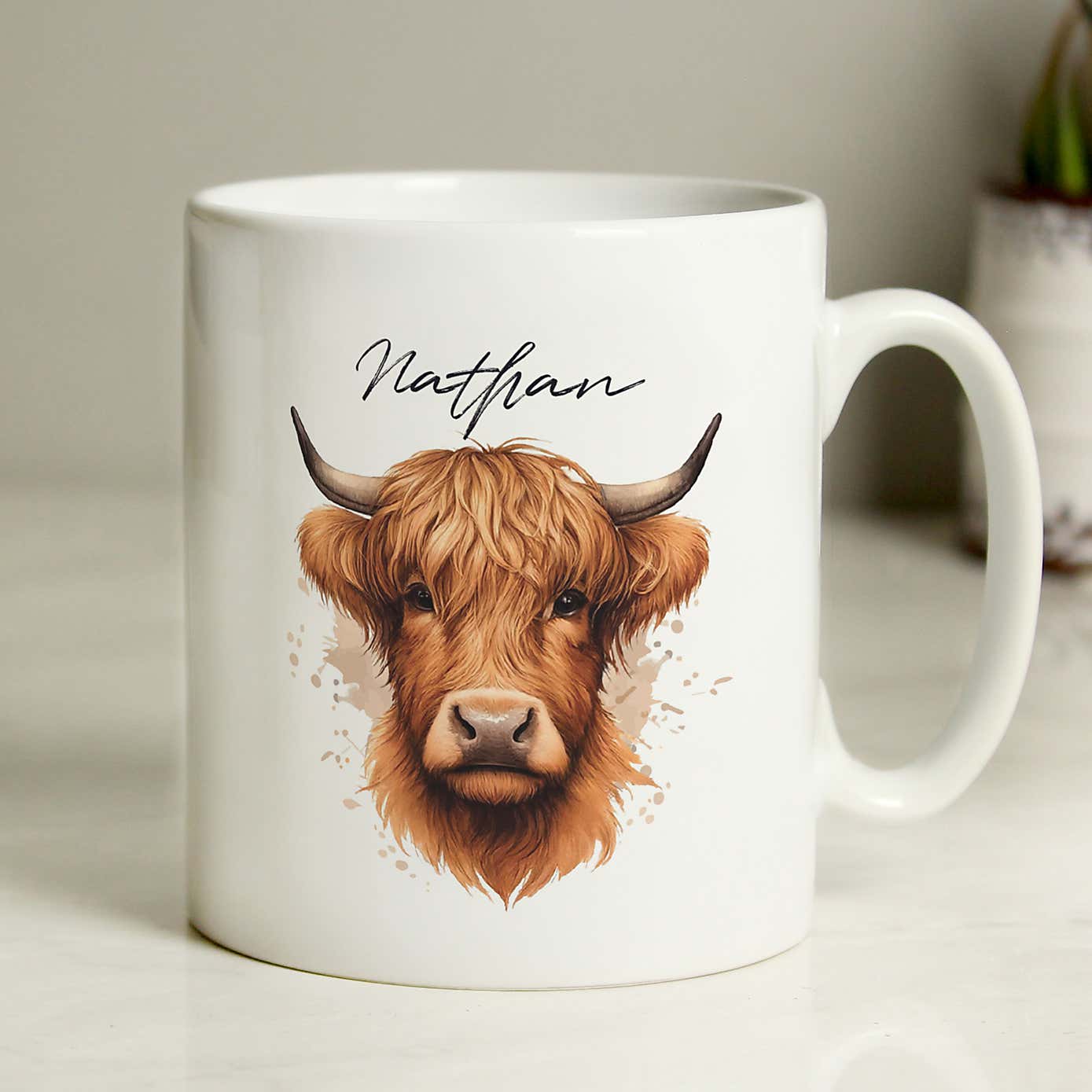 Personalised Male Highland Cow Mug