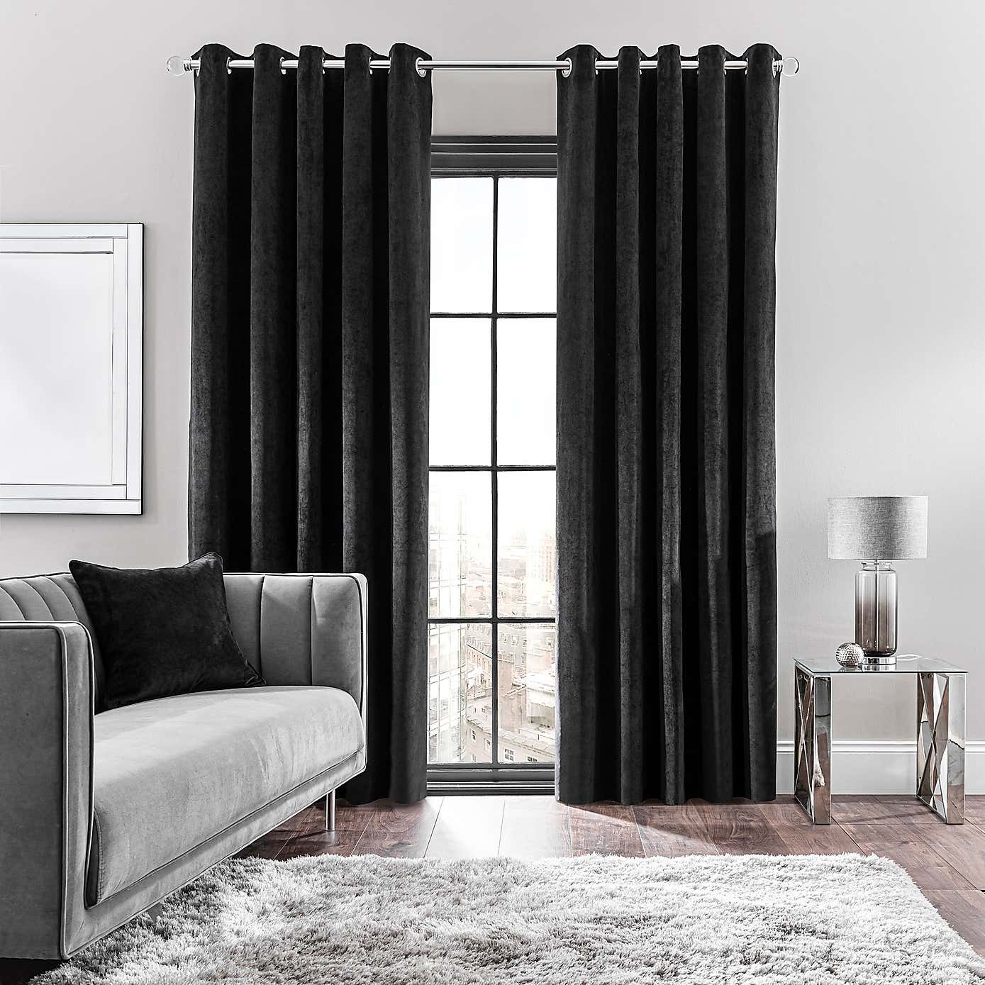 Margot Matt Velour Eyelet Curtains