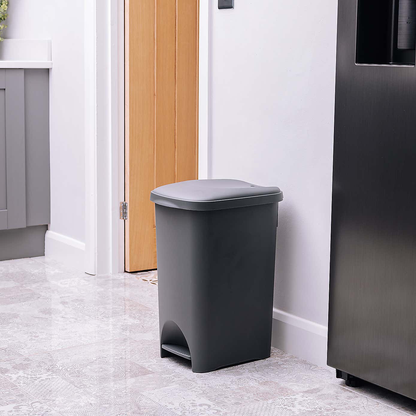 Addis Plastic 40L Pedal Bin Grey