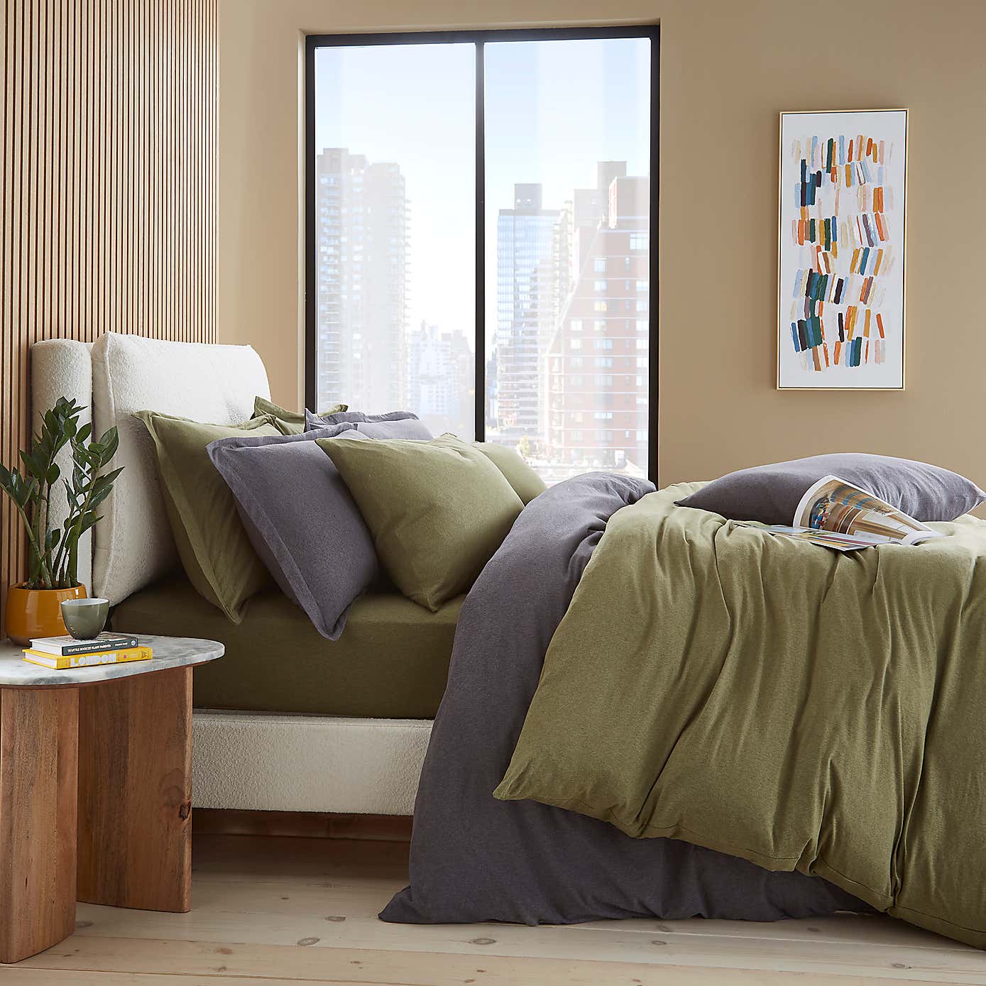 Elements Cotton Jersey Plain Standard Pillowcase​ Pair