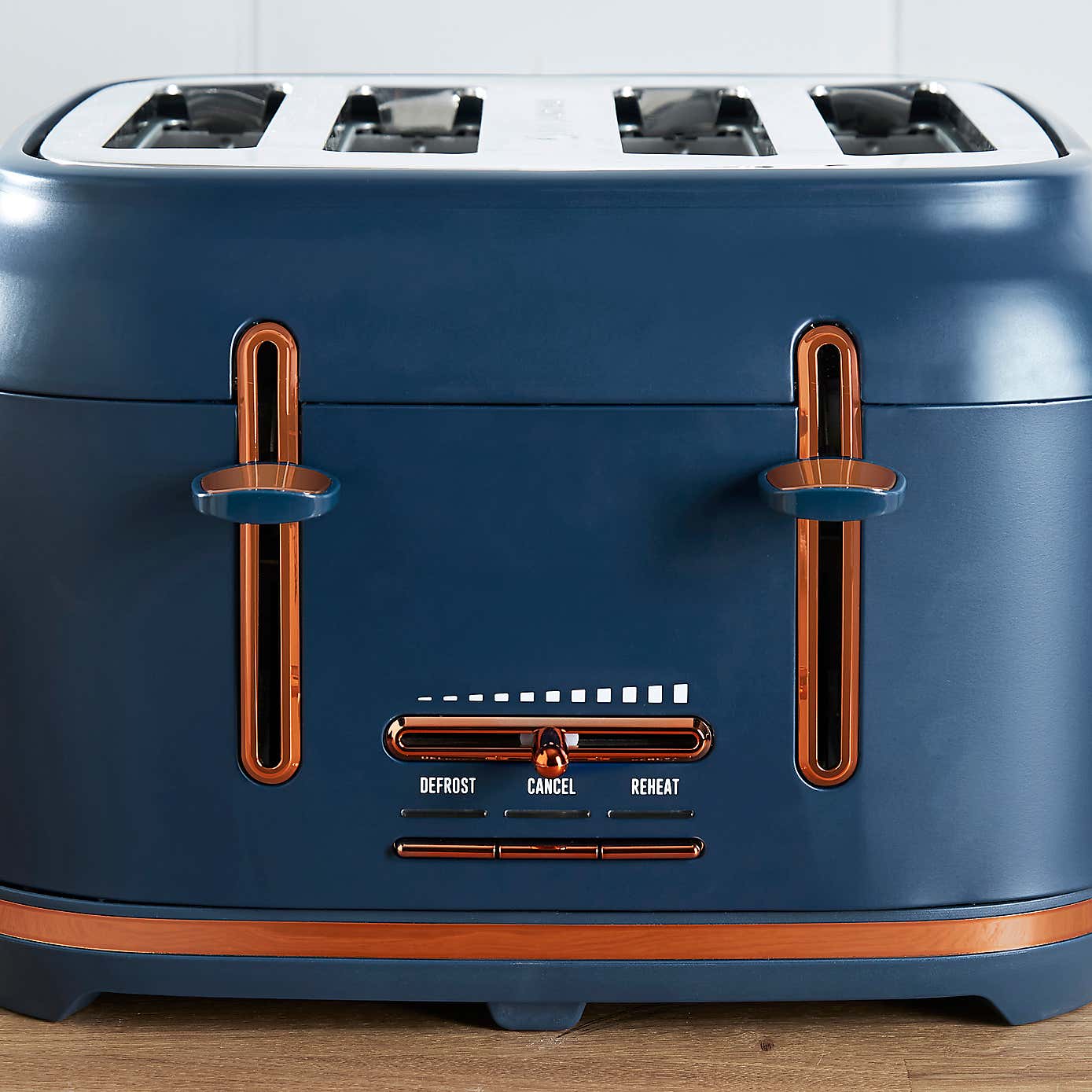 Dunelm 4 Slice Matt Navy & Copper Toaster