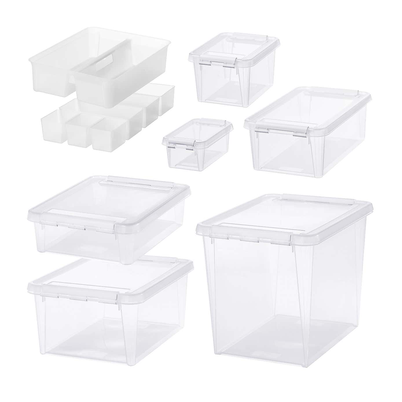 SmartStore Home Bundle Set of 8 Assorted Boxes, Clear