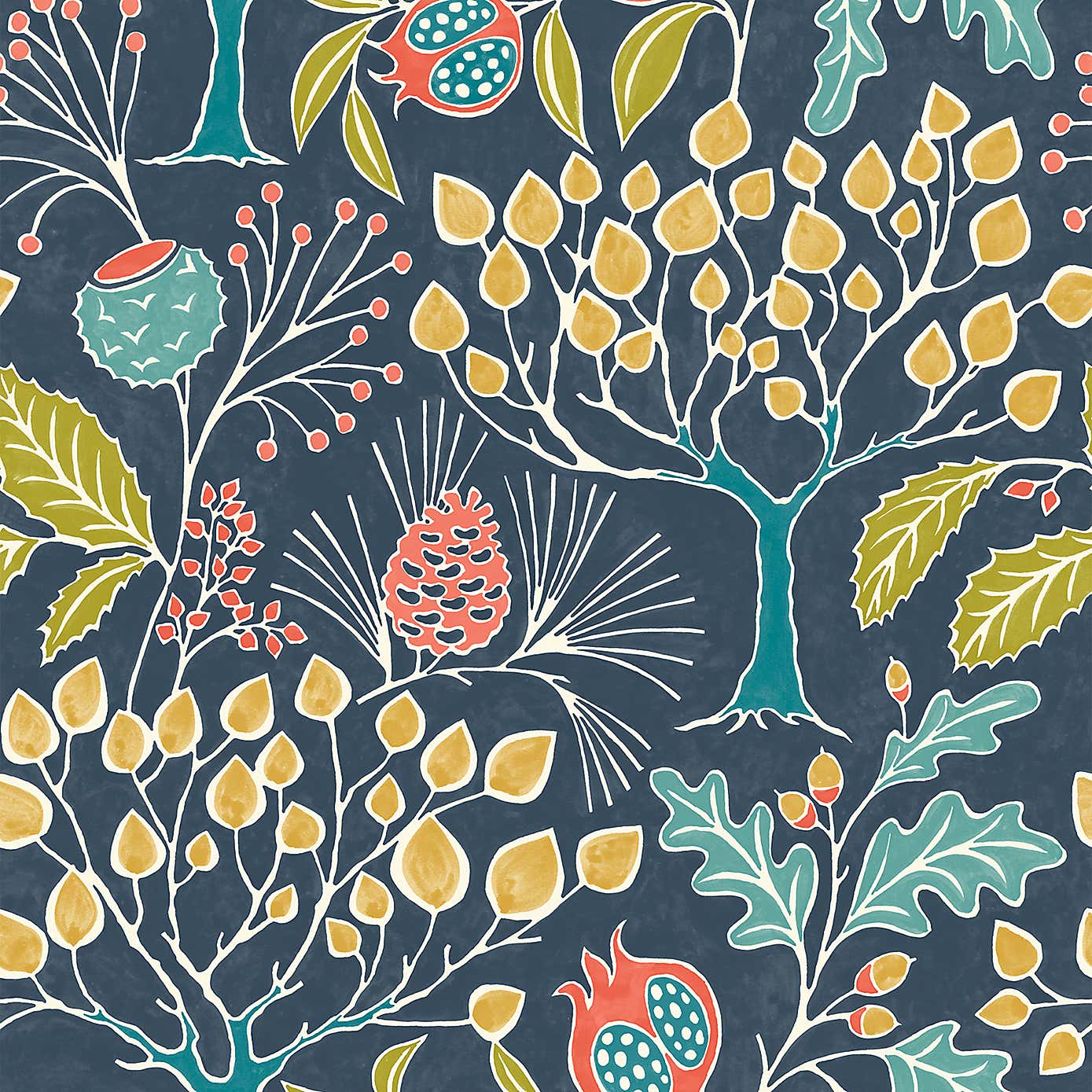 NuWallpaper Groovy Garden Navy Self Adhesive Wallpaper