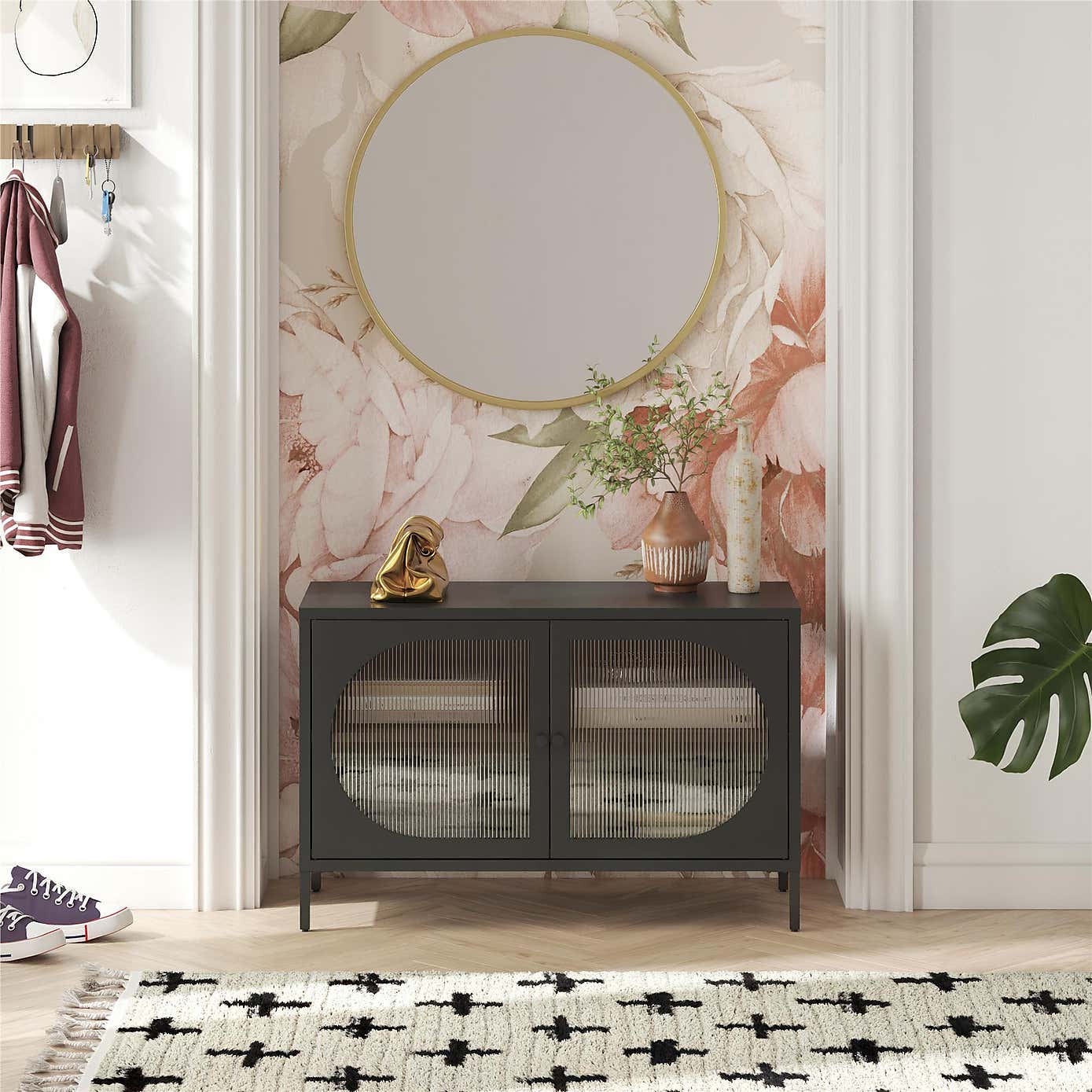 Luna Low Fluted Sideboard, Glass