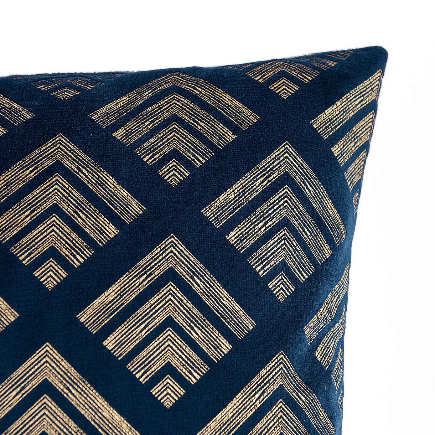 Velvet Geo Foil Navy Cushion Cover