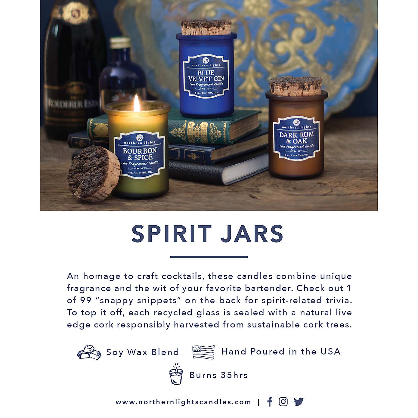 Northern Lights Spirit Bourbon and Spice Jar Candle
