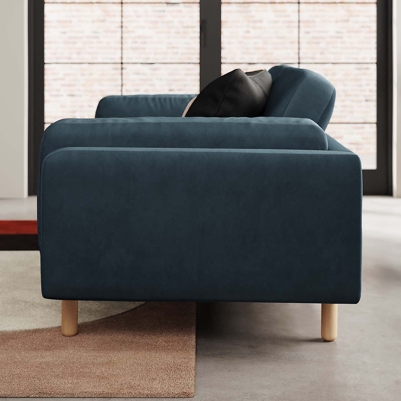 Newton Matte Plush Velvet 2 Seater Sofa