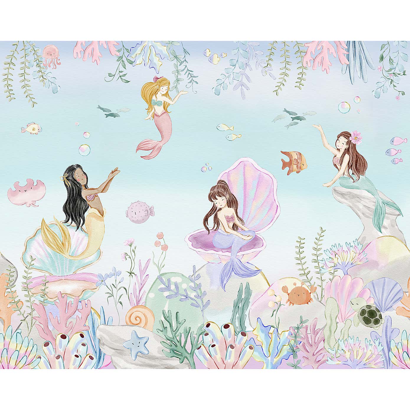 Mermaid Friends Wall Mural
