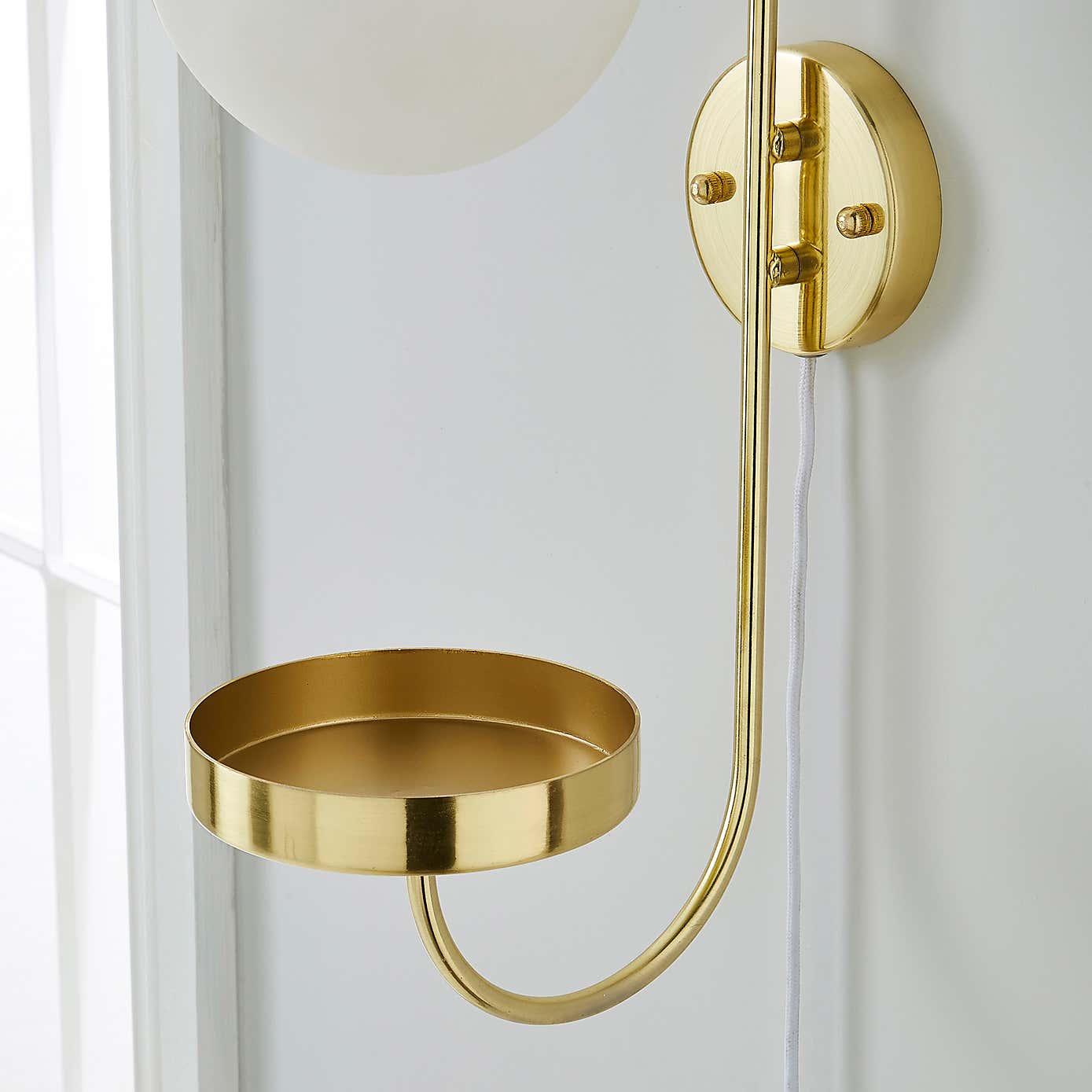 Gigi Easy Fit Plug In Wall Light with Shelf