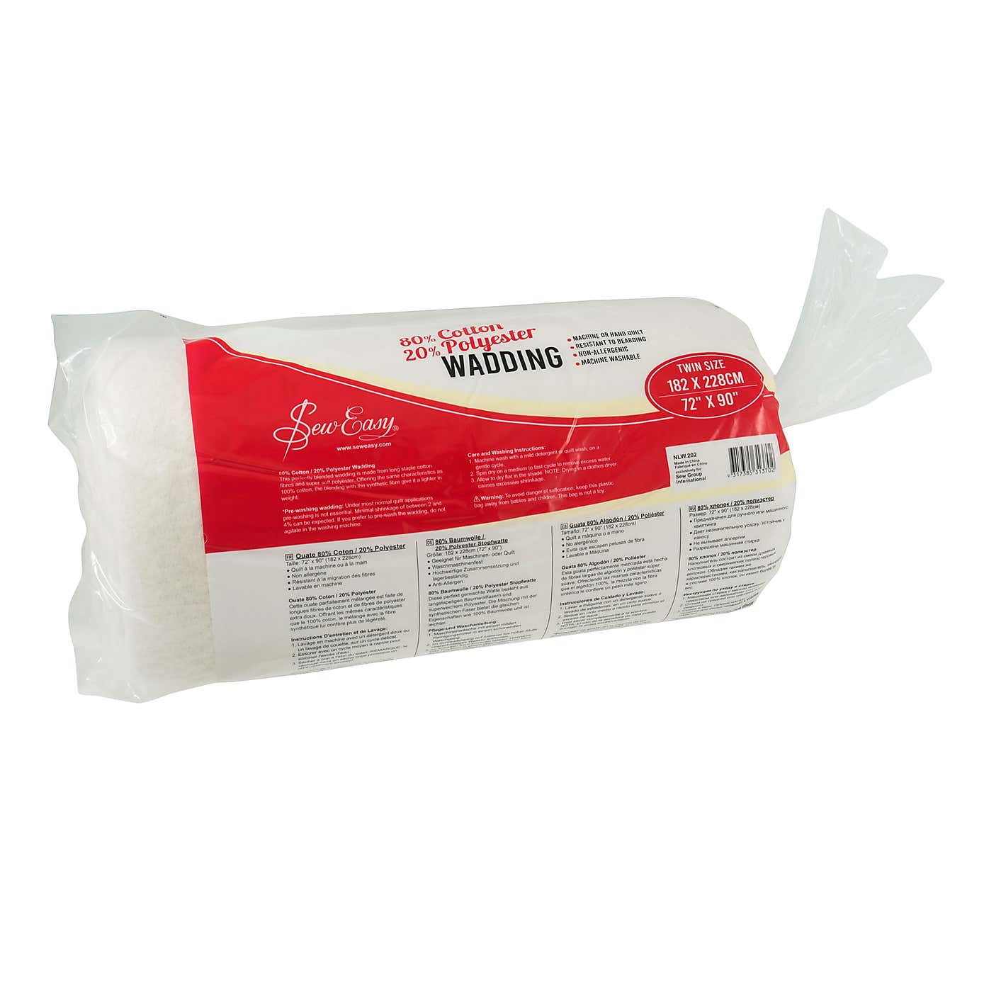 Cotton and Polyester Wadding