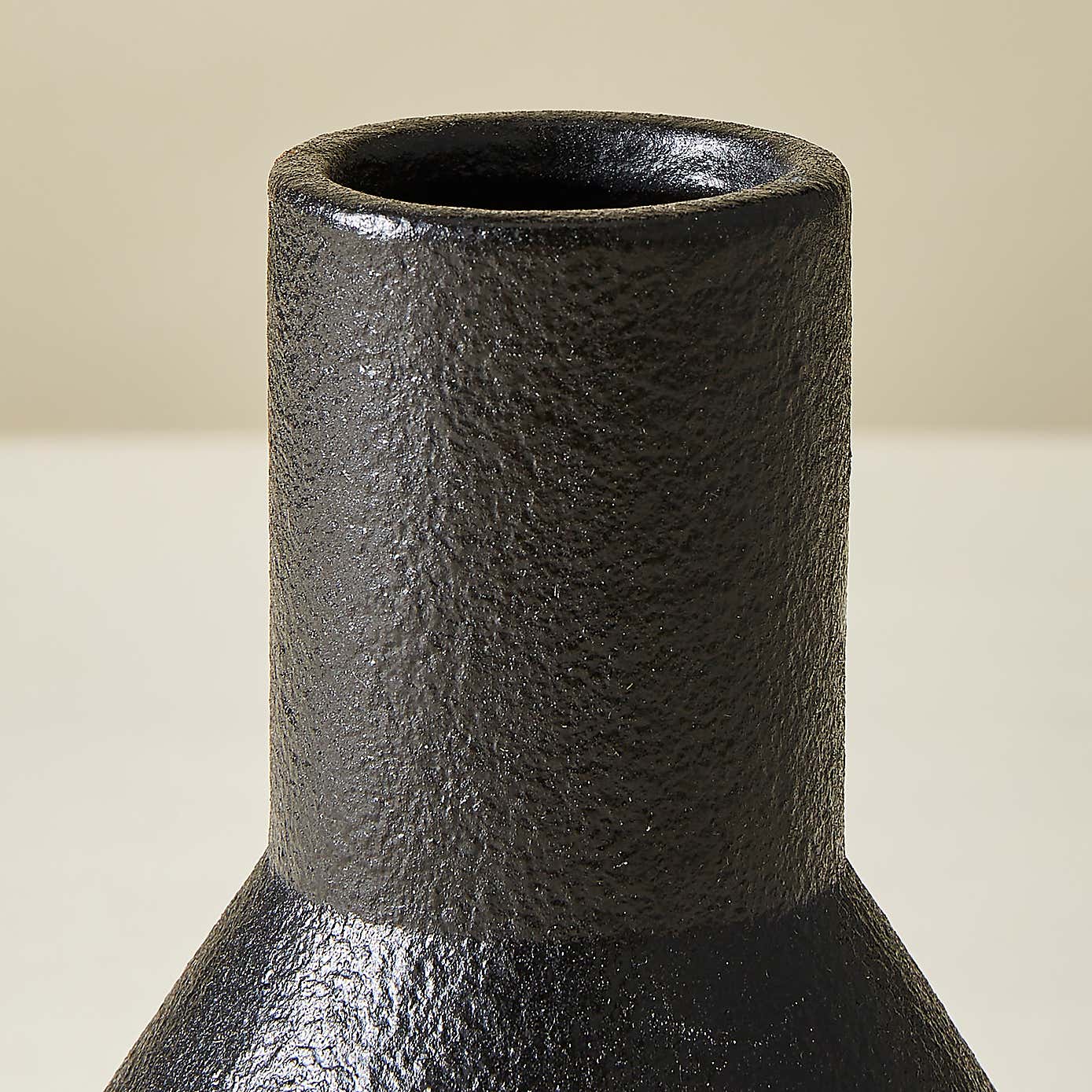 Black Textured Ceramic Bud Vase