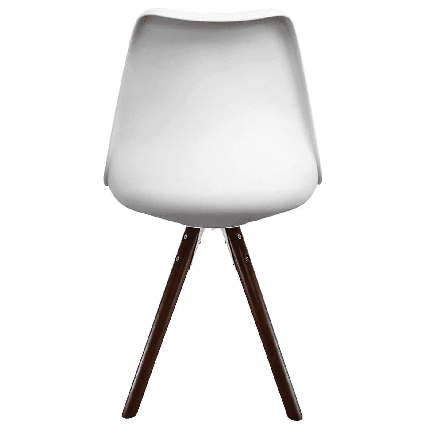 Fusion Living Soho White Plastic Dining Chair with Pyramid Legs