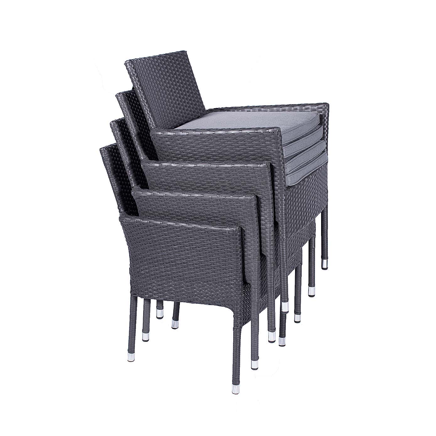 A.Mir Malaga 6 Seater Outdoor Stacking Dining Set