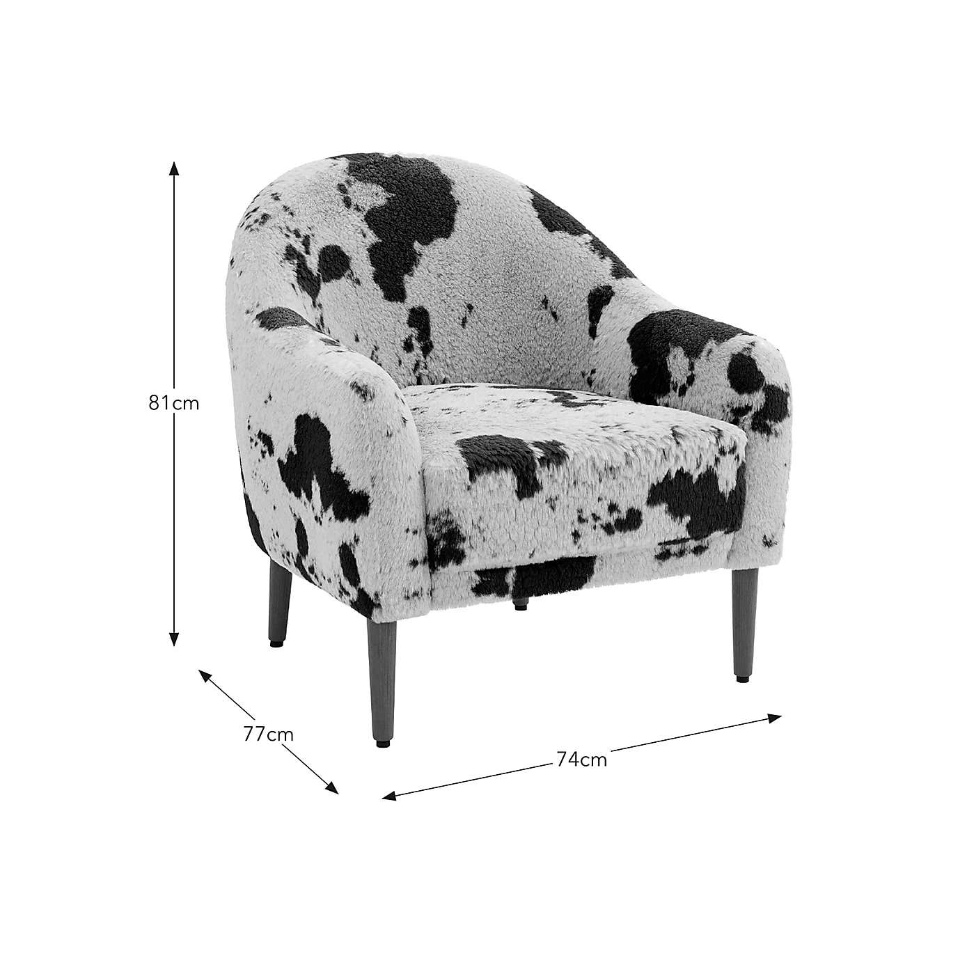 Kaspar Faux Cow Fur Tub Chair