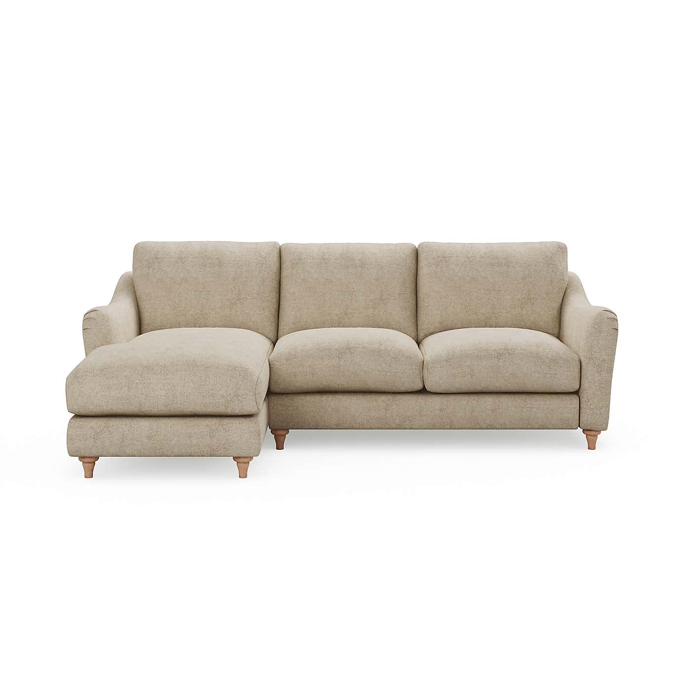Hattie Tonal Plush Chenille Corner Chaise Sofa