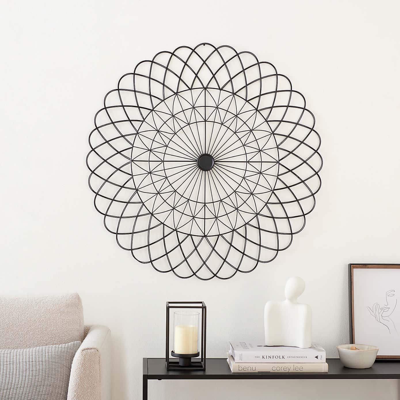 Black Spiral Wall Art 80cm