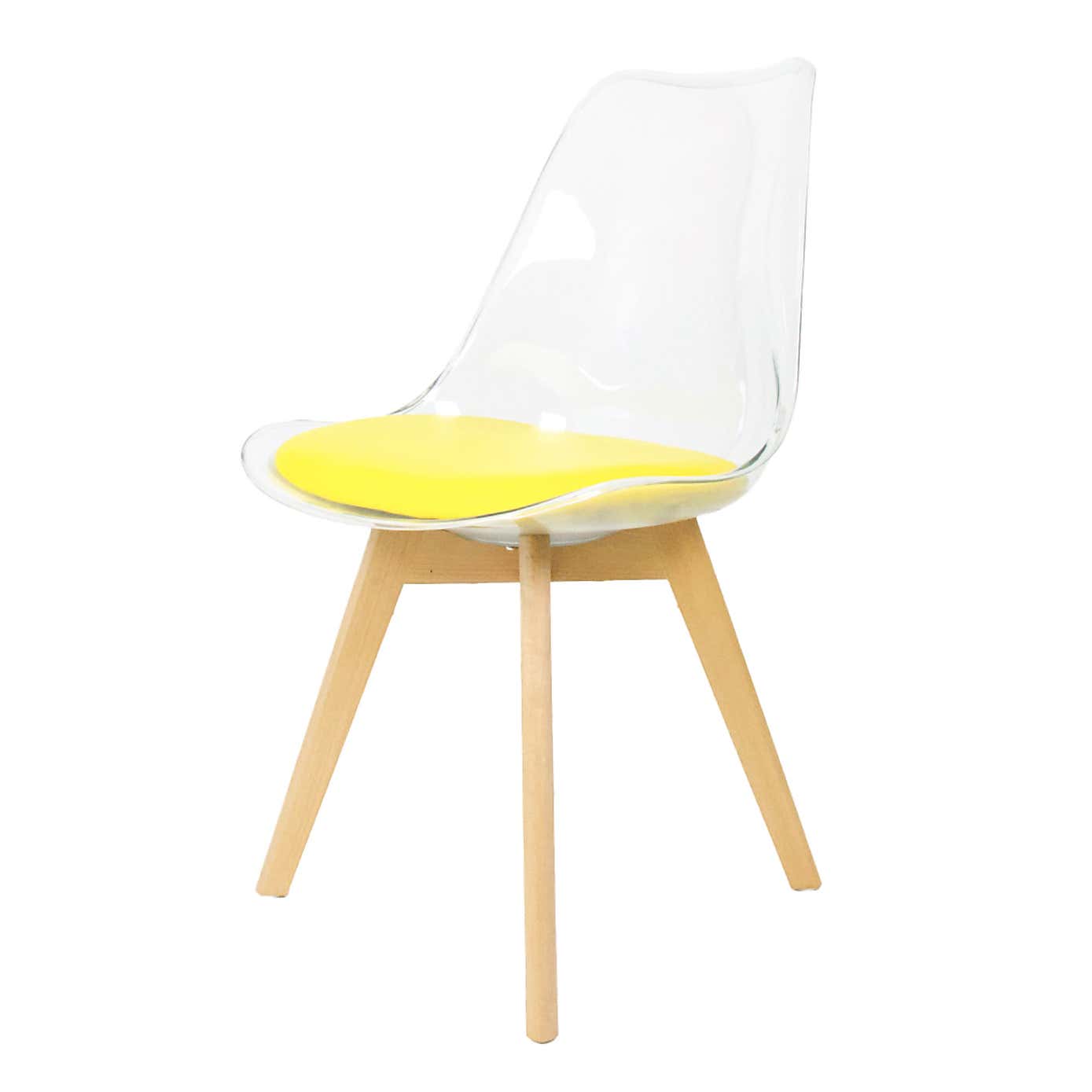 Fusion Living Soho Clear Plastic Dining Chair with Squared Legs