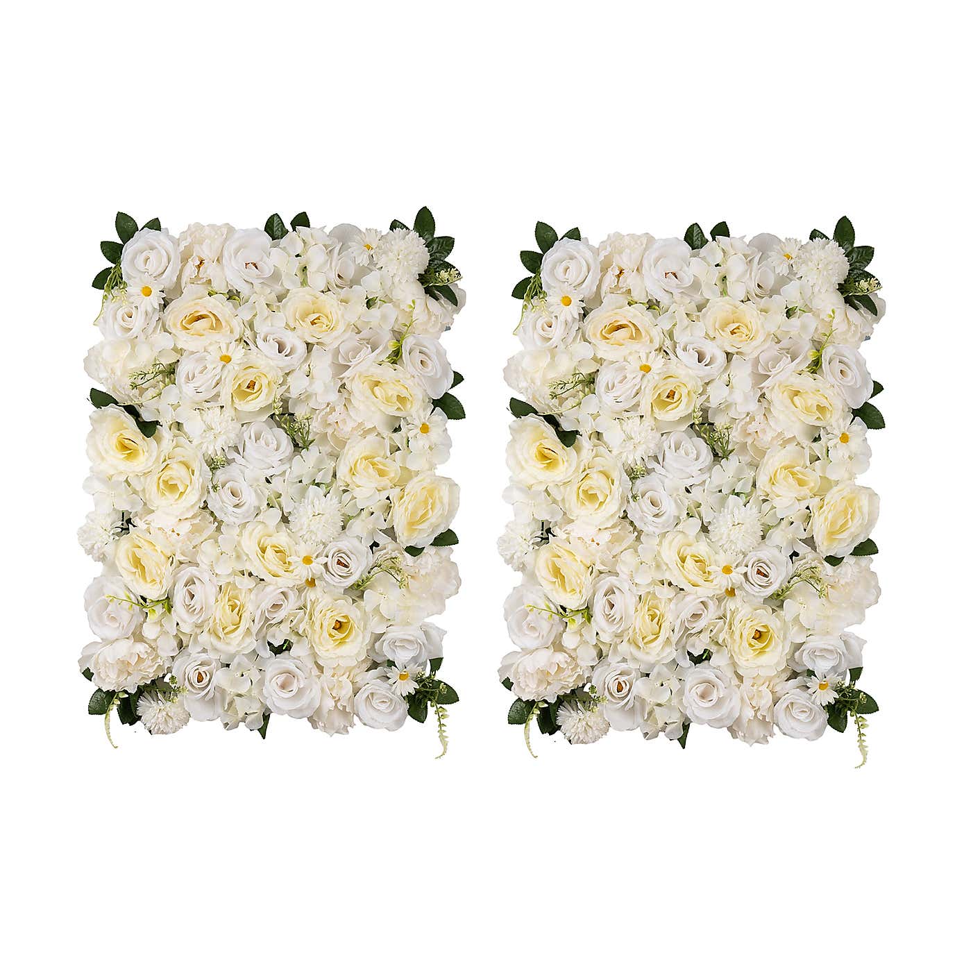 Set of 2 Artificial Premium Mixed Flower Walls