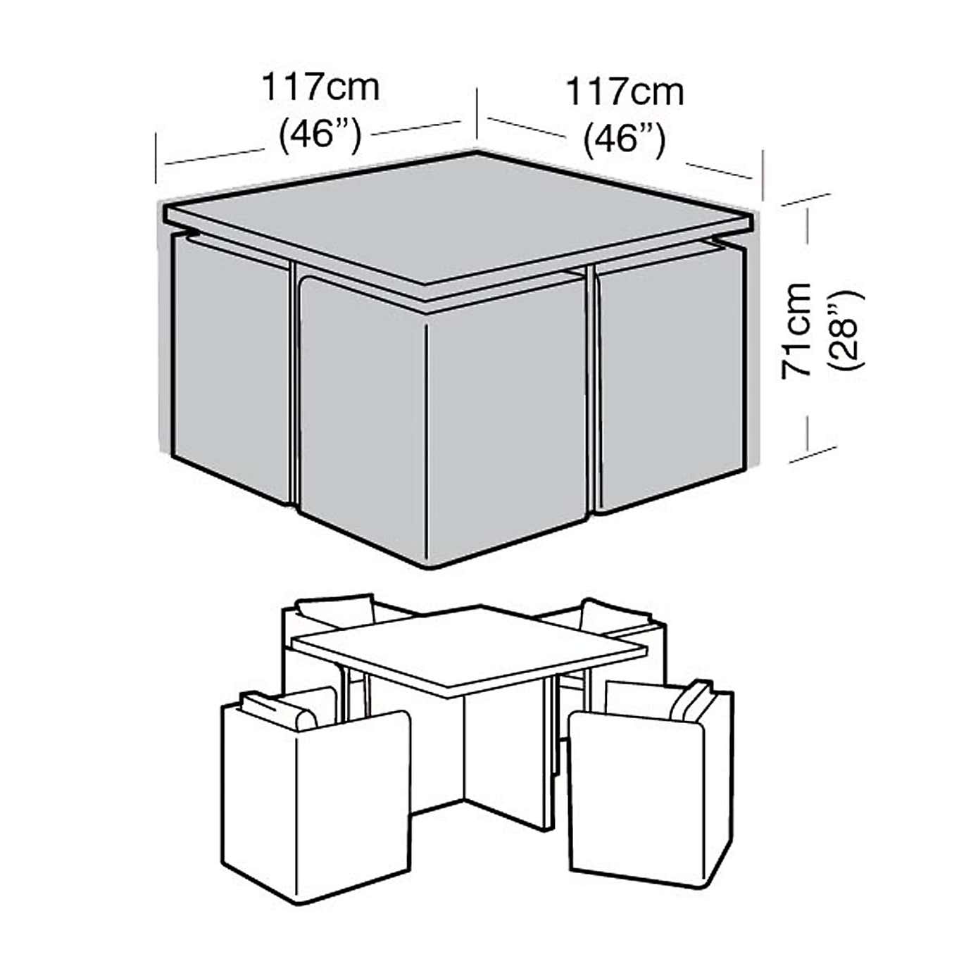 Garland Black Small 4 Seater Cube Set Cover