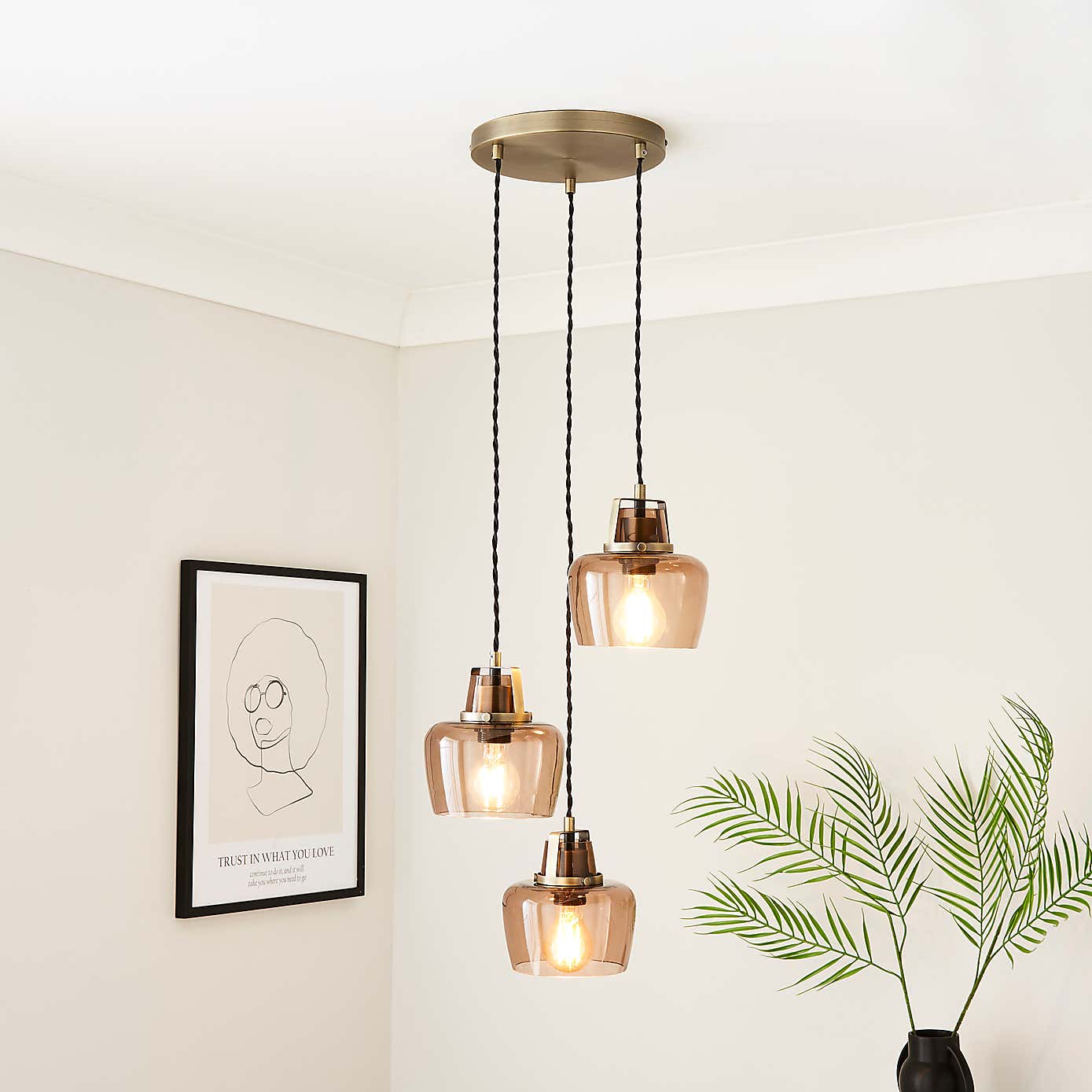 Auburn Industrial 3 Light Adjustable Cluster Ceiling Light
