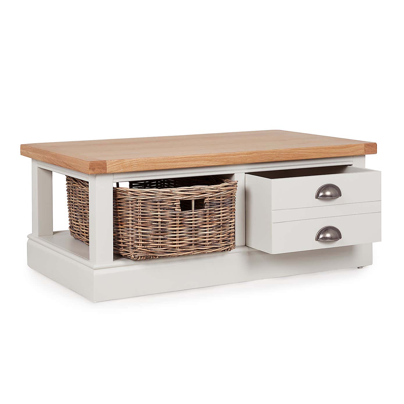 Compton Ivory Coffee Table with Baskets