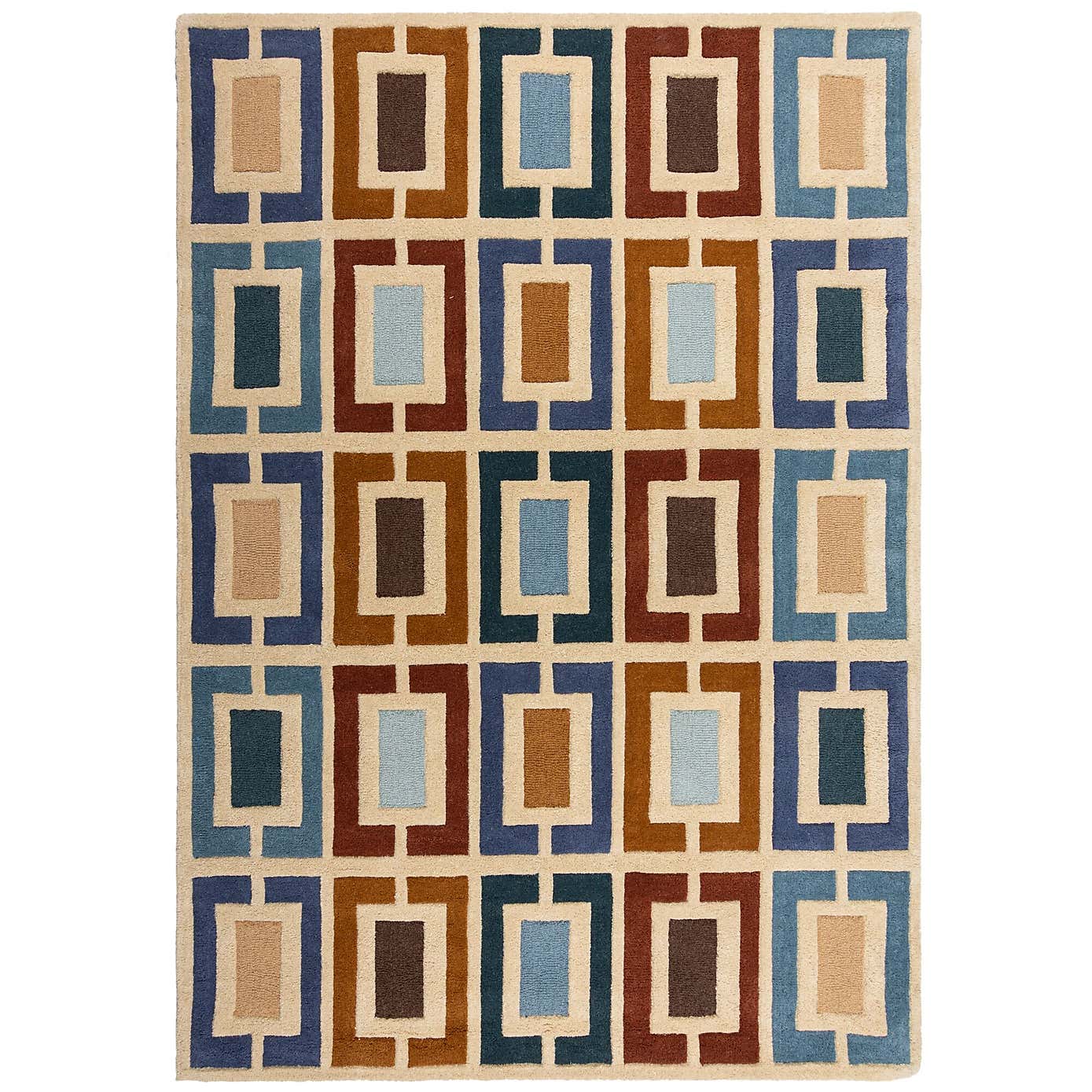 Retro Blocks Carved Wool Rug