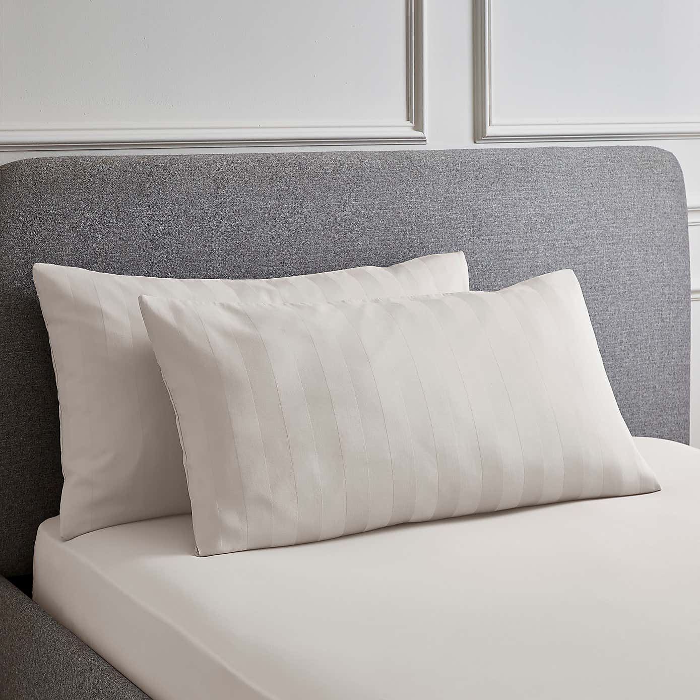 Hotel 230 Thread Count Sateen Stripe Large Standard Pillowcase Pair