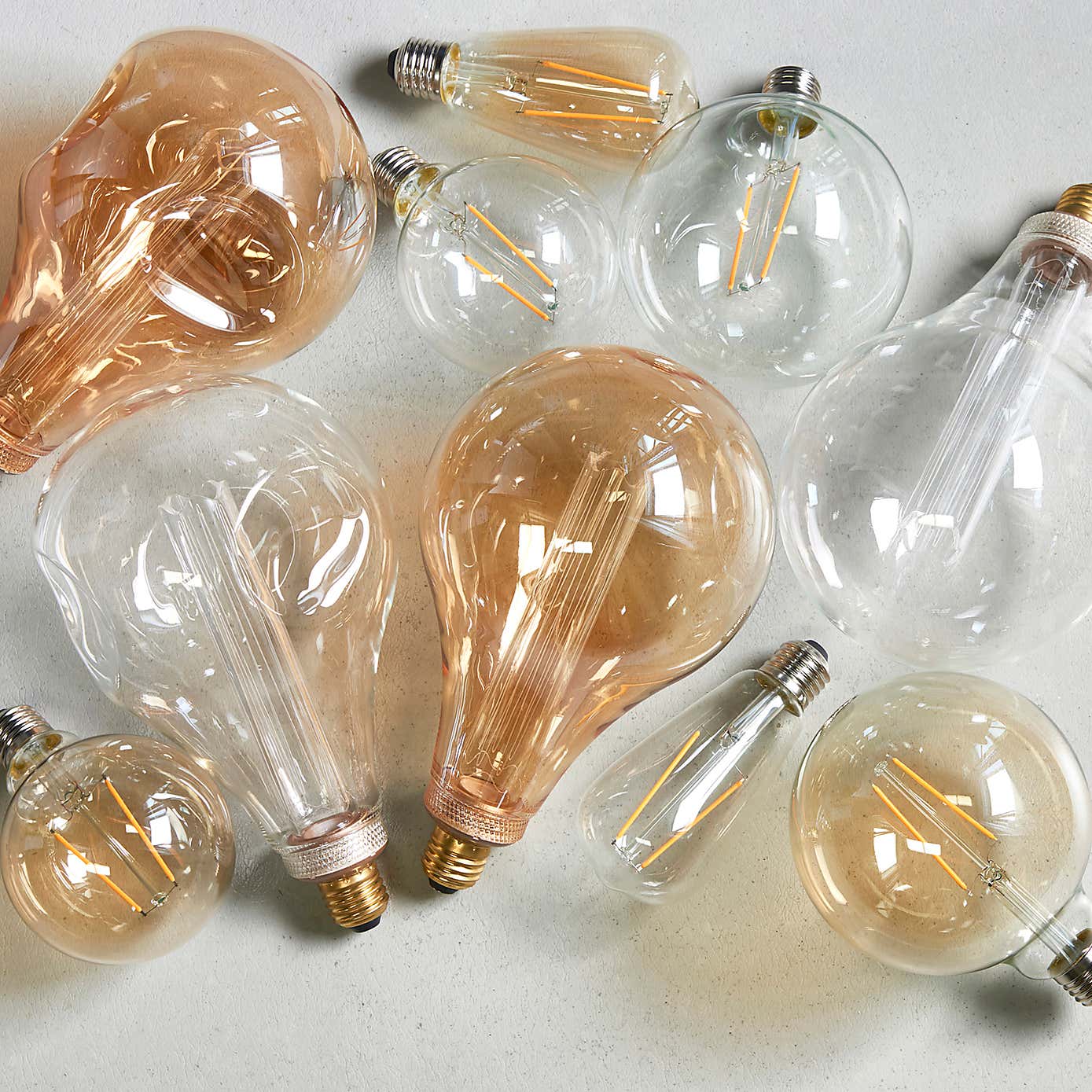 Endon 2 Watt ES LED Amber Filament XL Globe Bulb