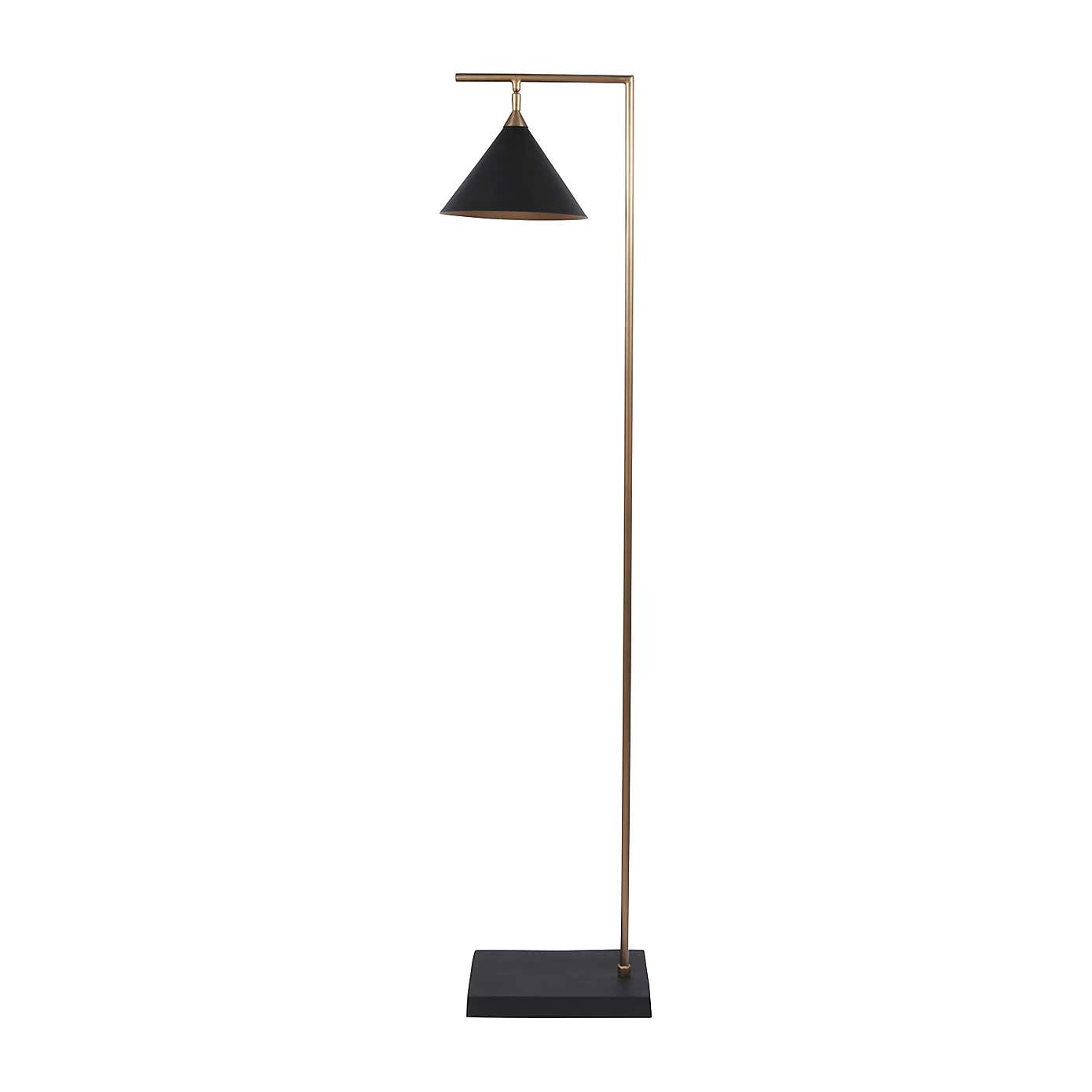 Zeta Matt Black and Antique Brass Floor Lamp