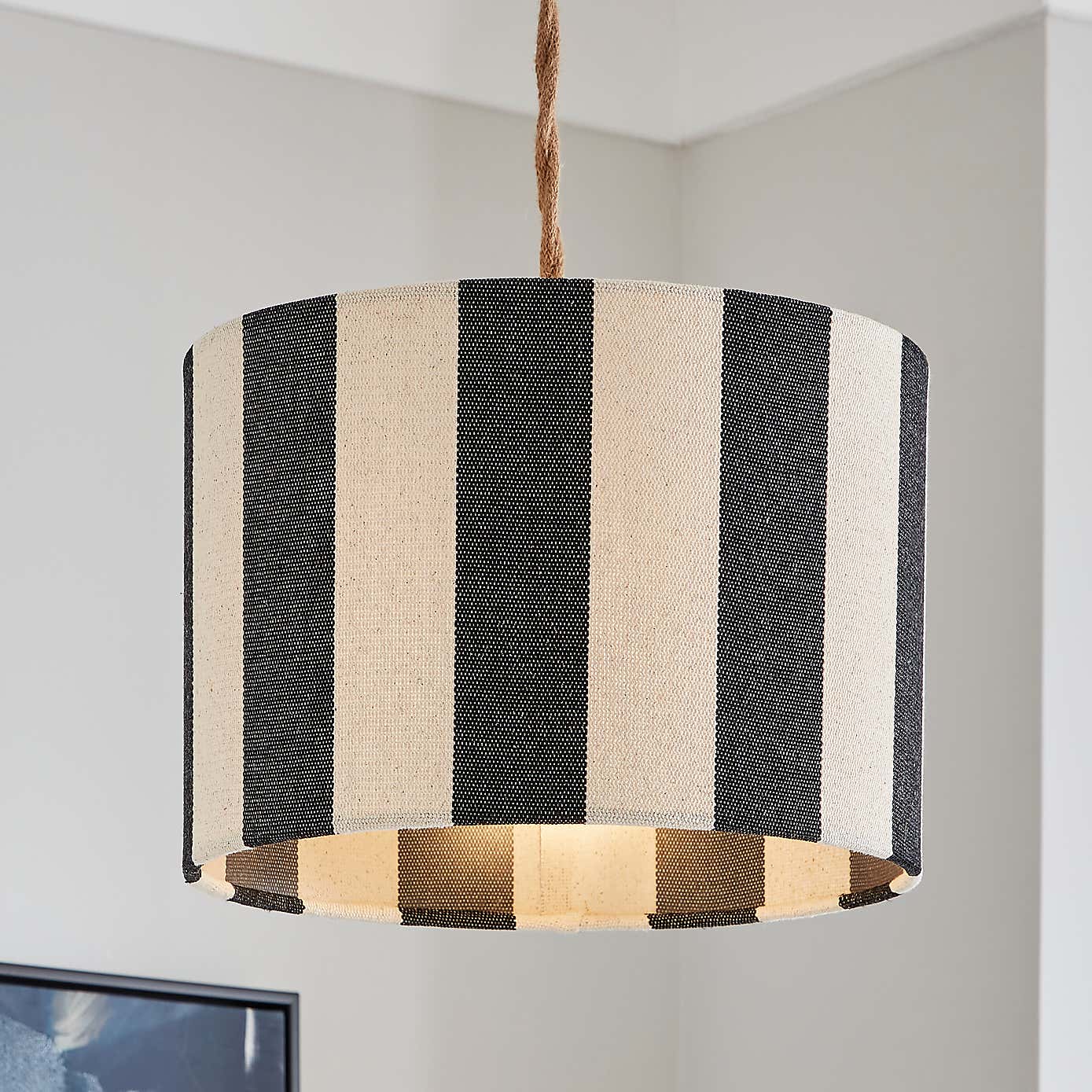 Beatrice Stripe Drum Lamp Shade