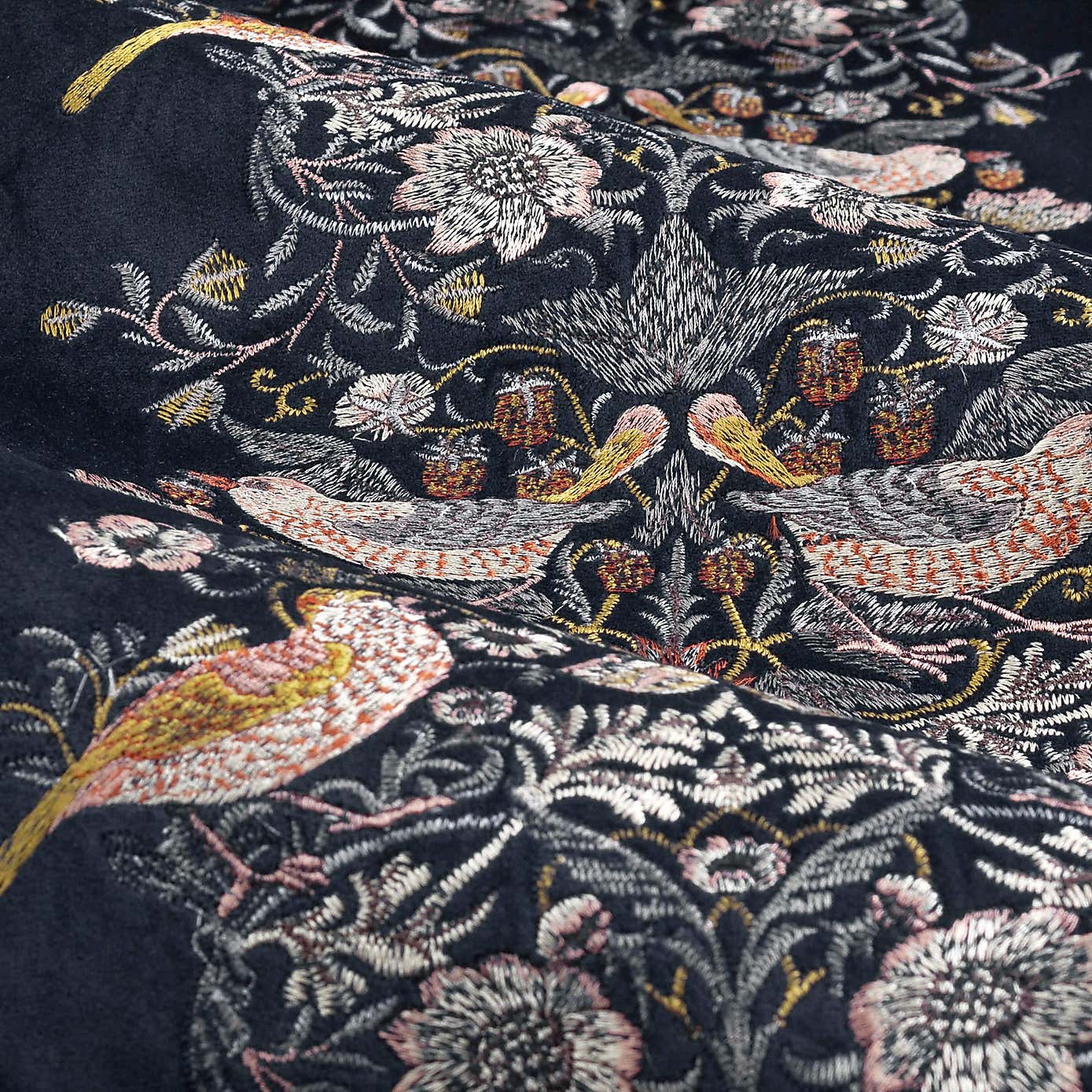 Morris & Co. Strawberry Thief Embroidered Pencil Pleat Curtains