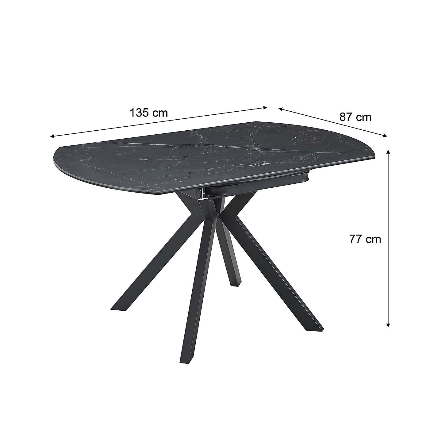 Indus Valley Camden 4-6 Seater Extendable Dining Table With 4 Pebble Grey Chairs