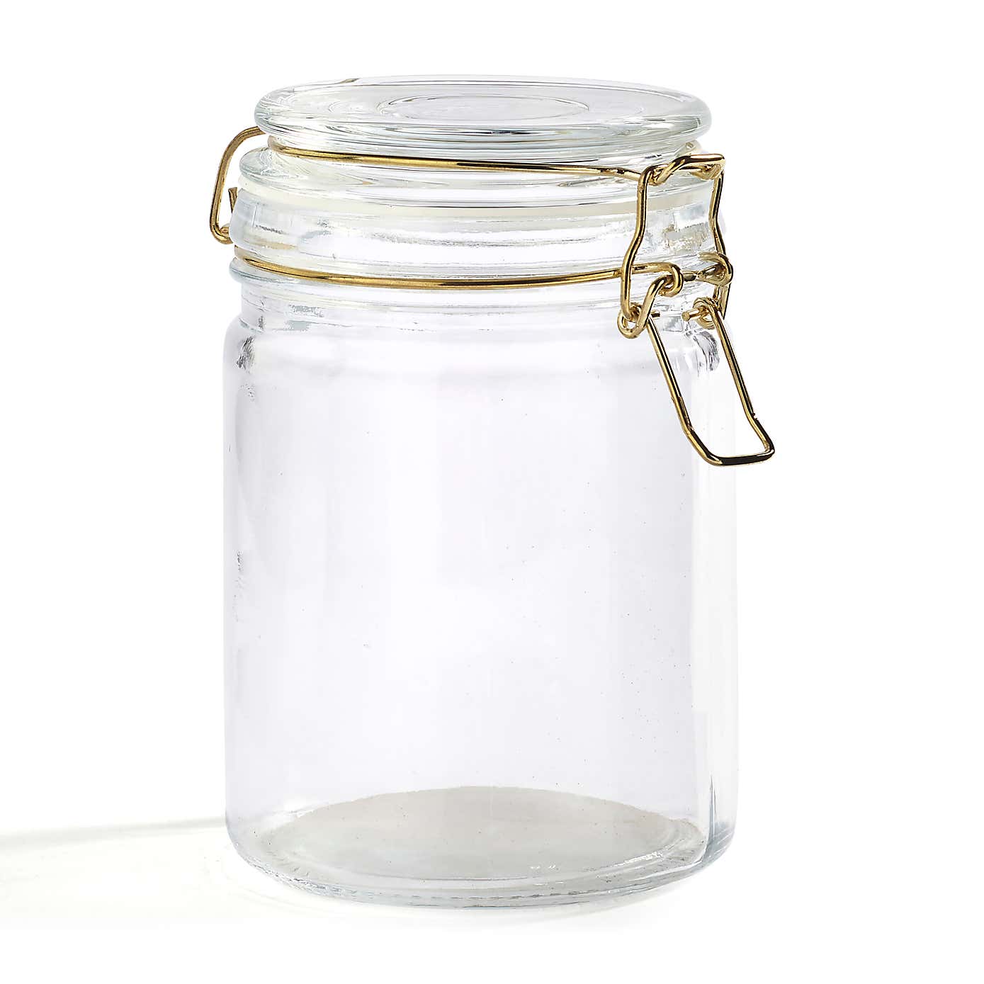 Glass Jar with Gold Clip Lid