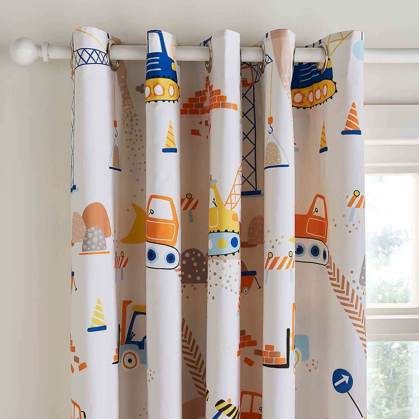 Trucks & Diggers Blackout Eyelet Curtains