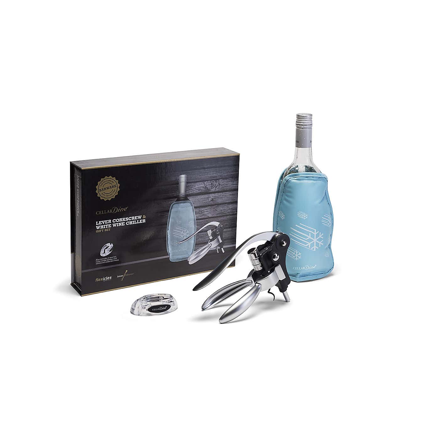Dexam CellarDine Lever Corkscrew and White Wine Chiller Gift Set